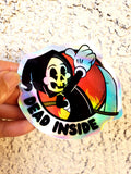 Rainbow Grim Reaper Cartoon WEATHERPROOF Sticker