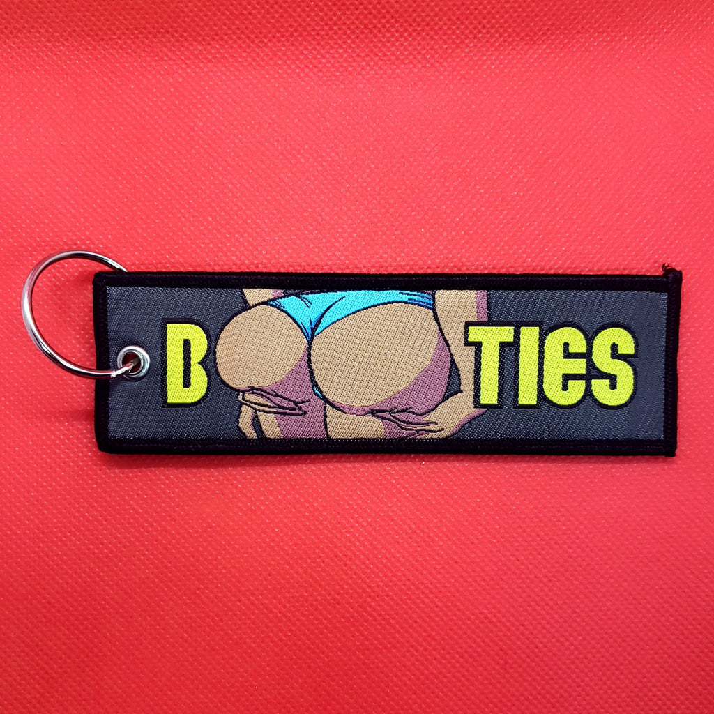 Anime Waifu Woven Jet Tag Keyring