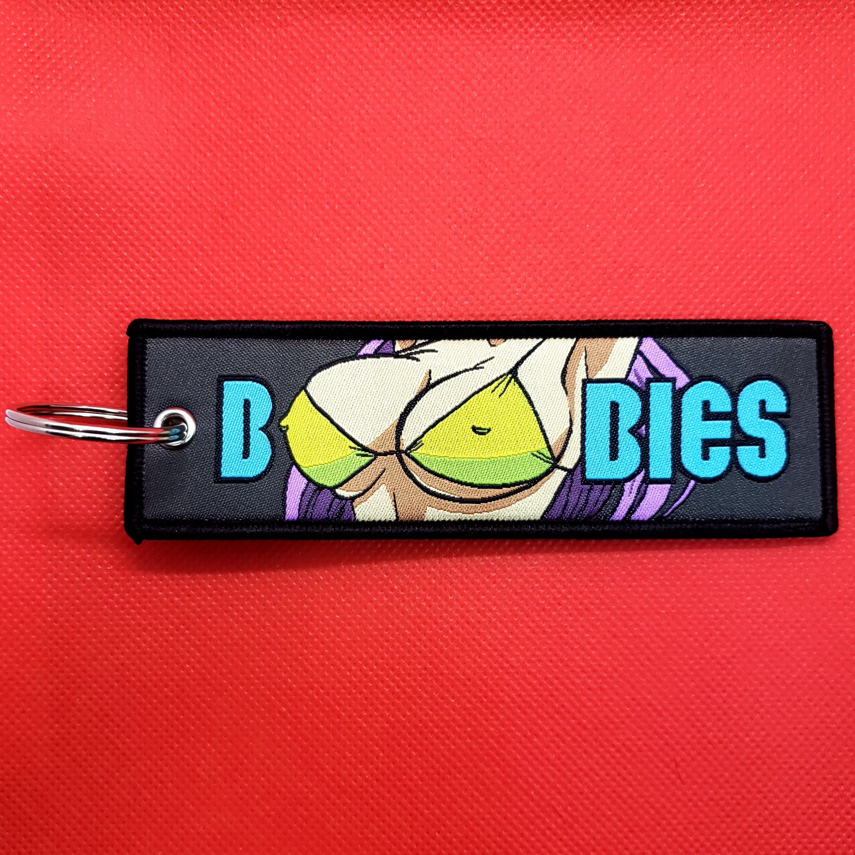 Anime Waifu Woven Jet Tag Keyring