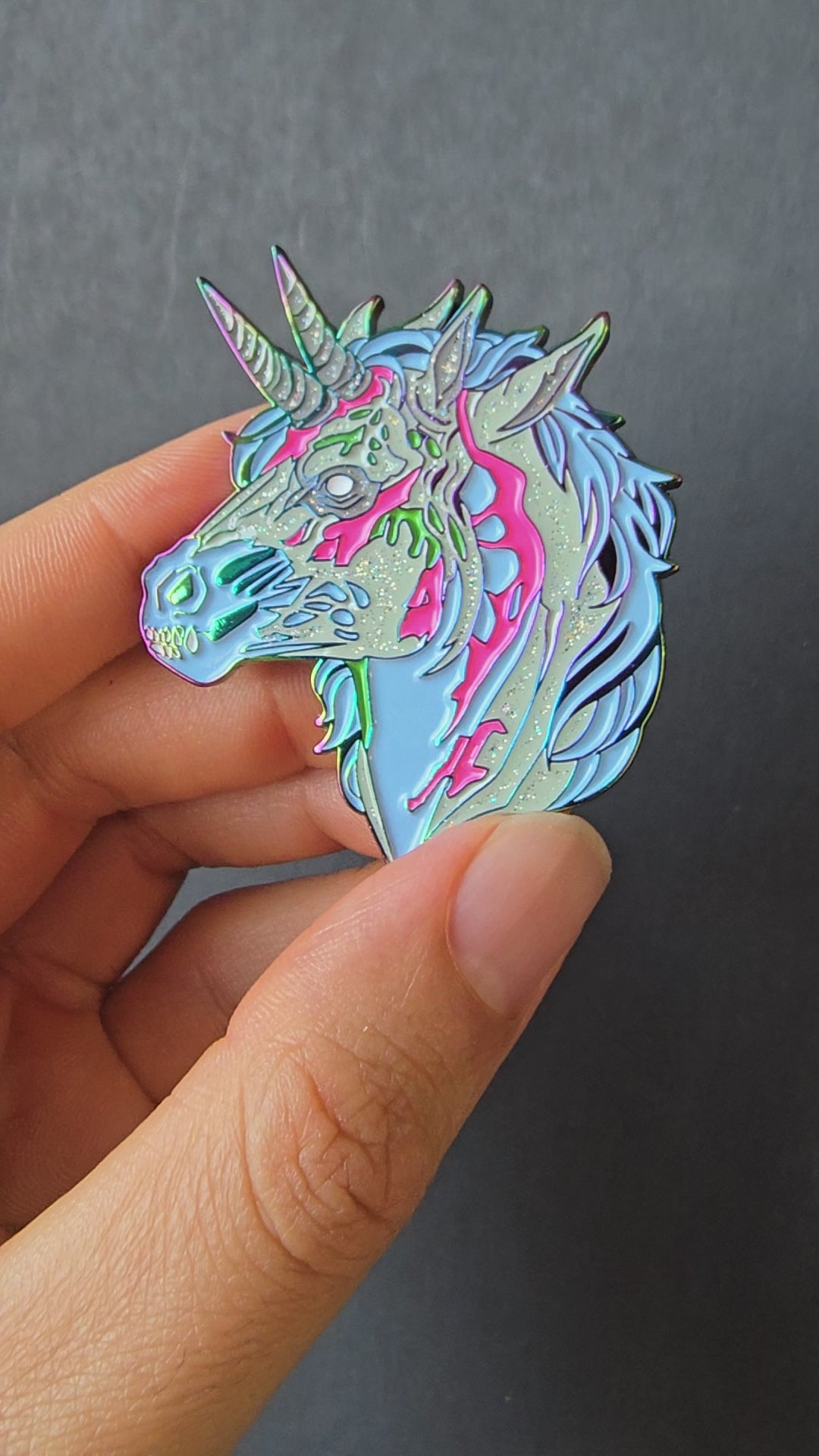 Mutant Unicorn Anodized Rainbow Metallic Pin