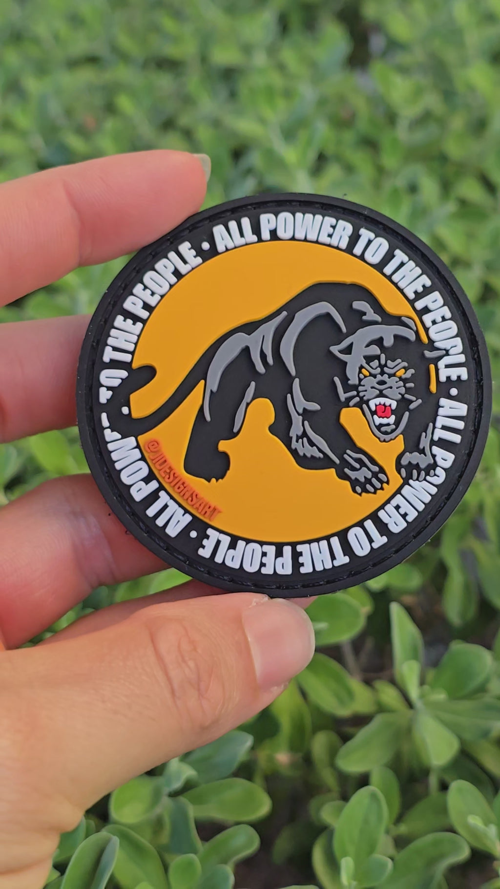 Black Panthers Rubber Hook and Loop Patch