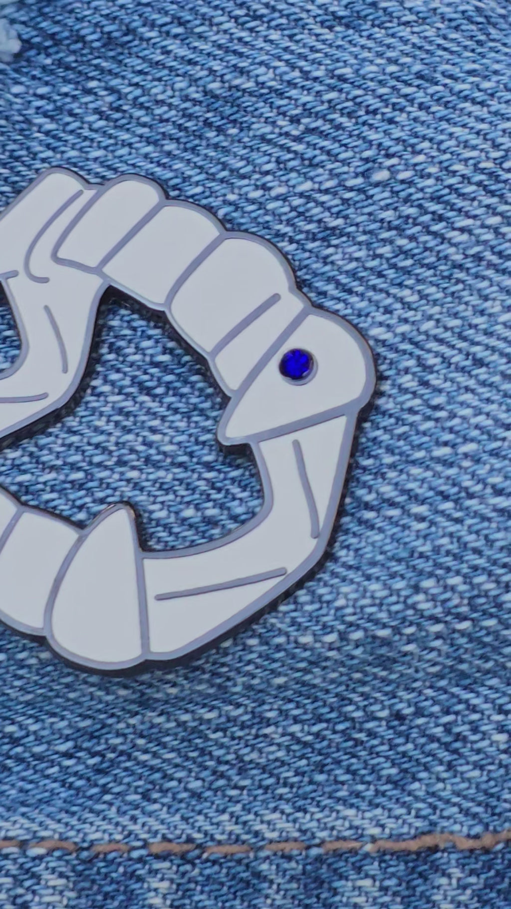 Halloween Fangs with Rhinestone Tooth Gem Enamel Pin