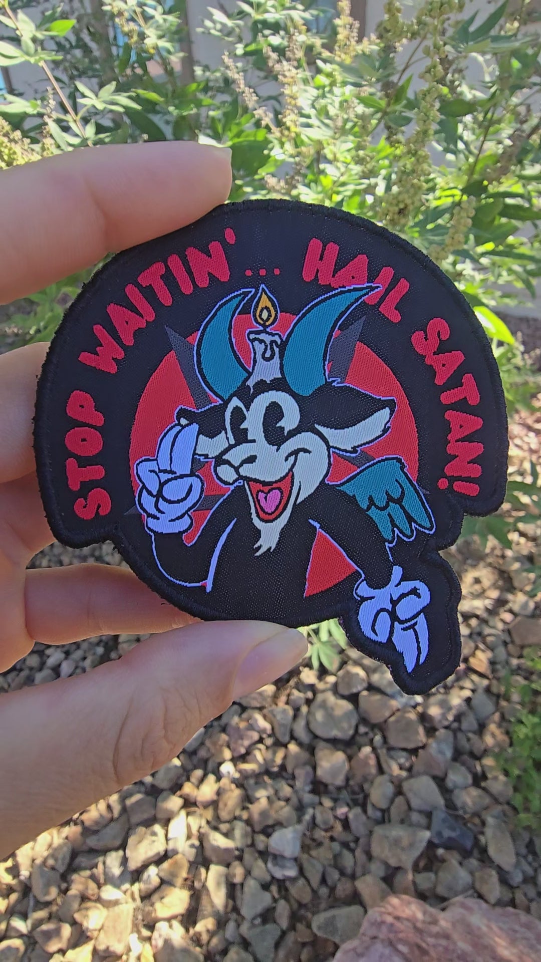 Stop Waitin', Hail Satan Patch