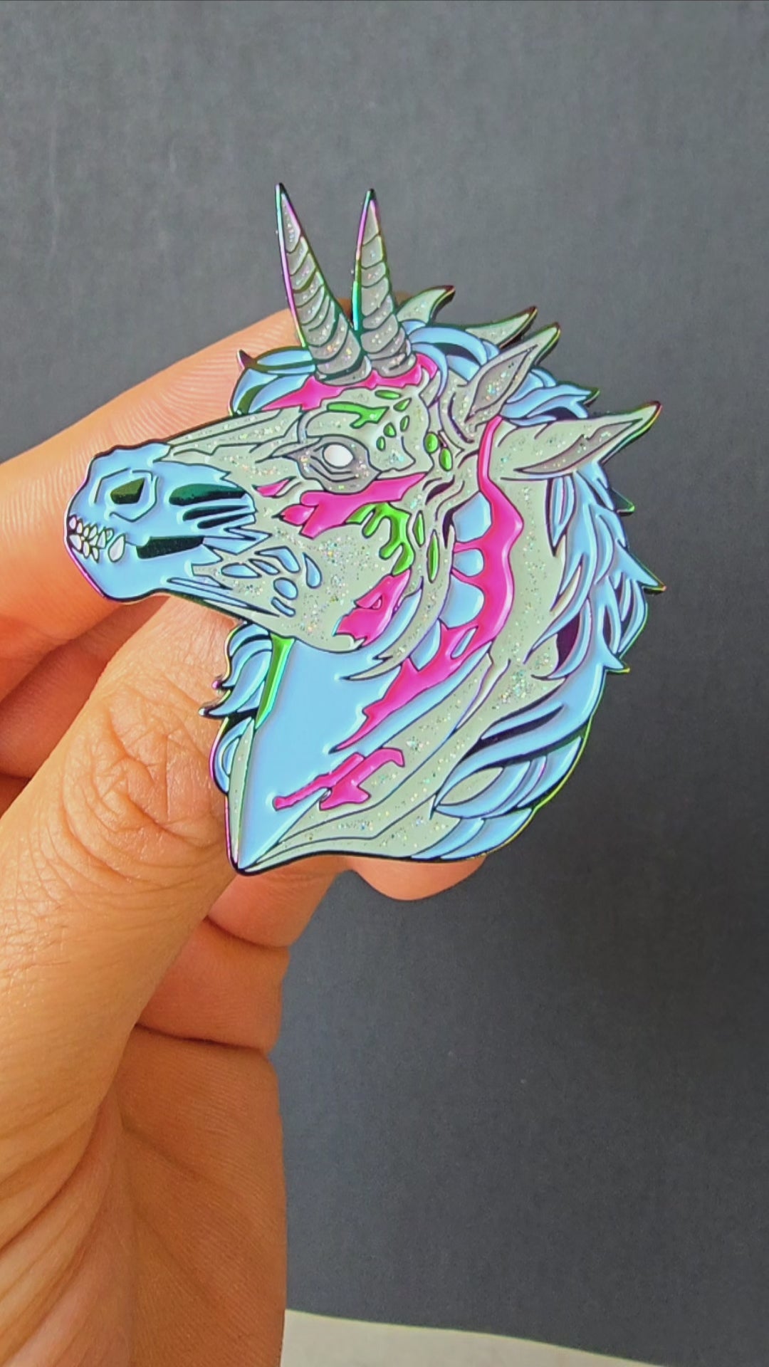 Mutant Unicorn Anodized Rainbow Metallic Pin