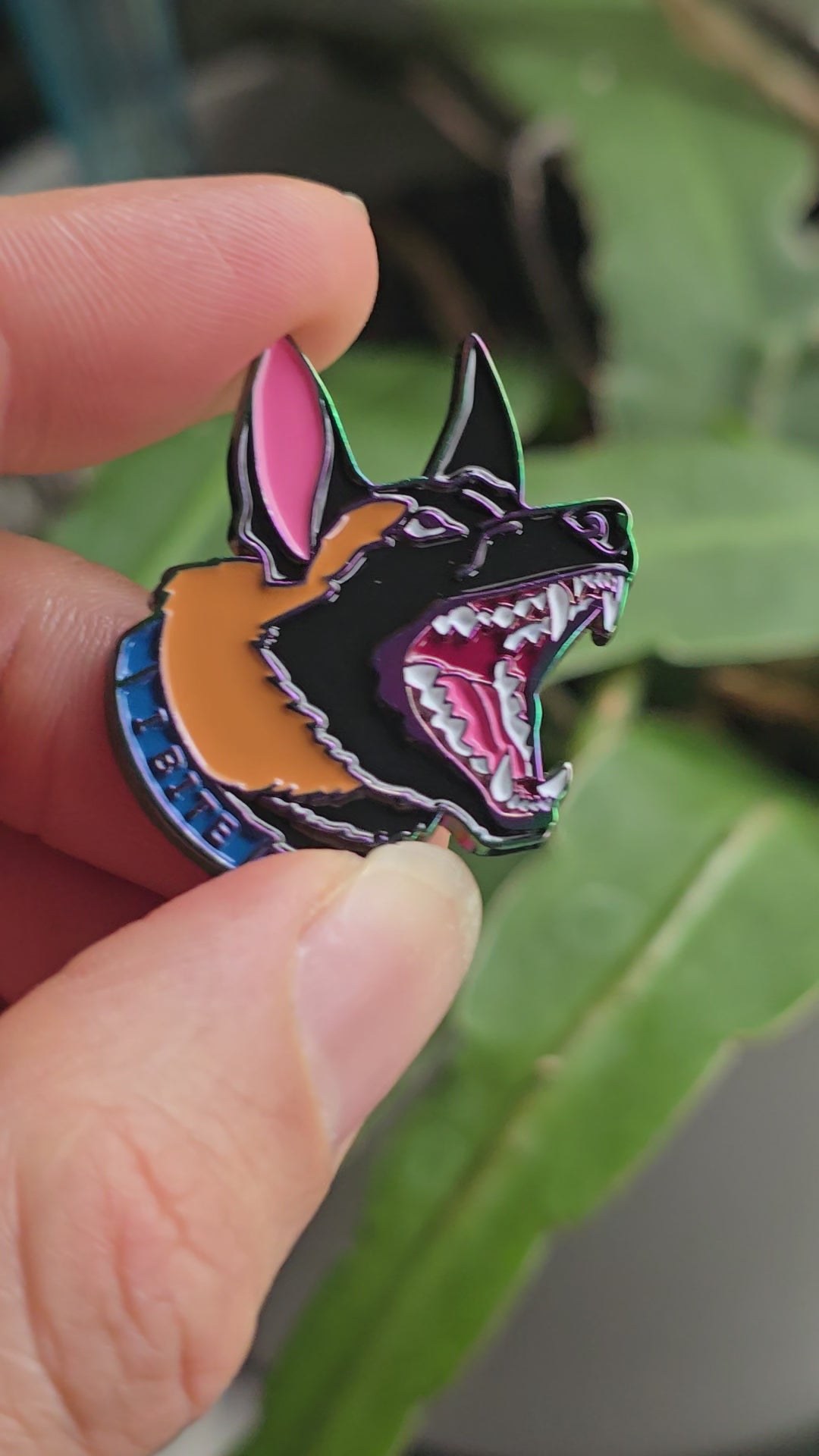 Barking Malinois Anodized Metallic Soft Enamel Pin