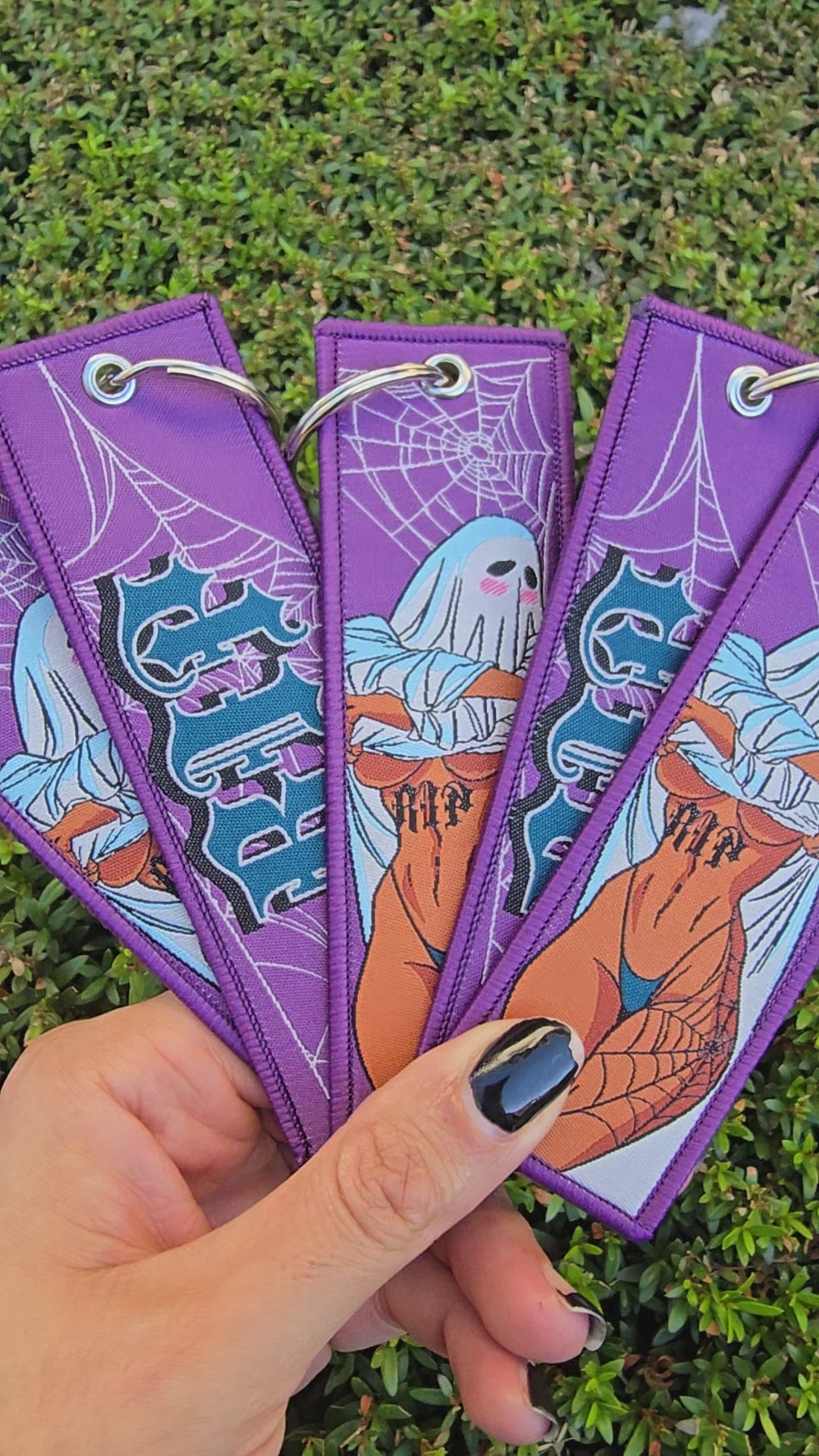 RIP Sexy Ghost Girl Jet Tag Keychain