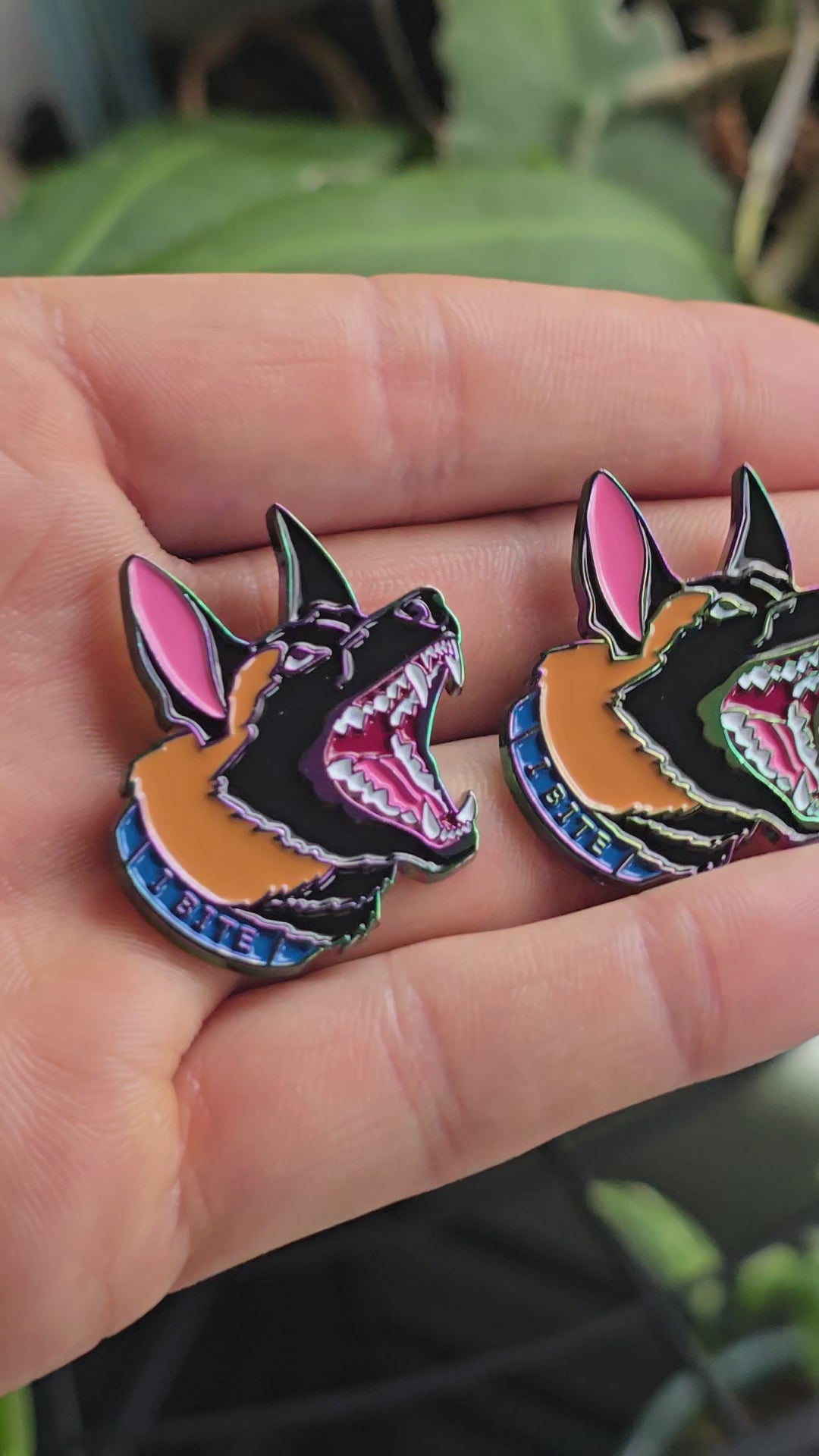 Barking Malinois Anodized Metallic Soft Enamel Pin