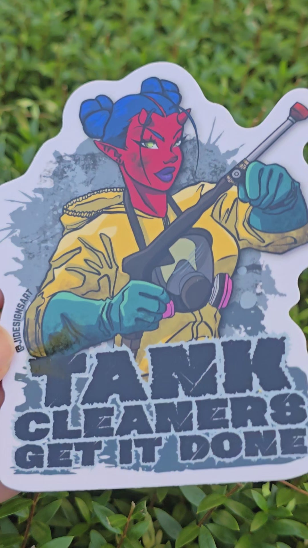 Industrial Tank Cleaner Trade Worker Weatherproof Sticker