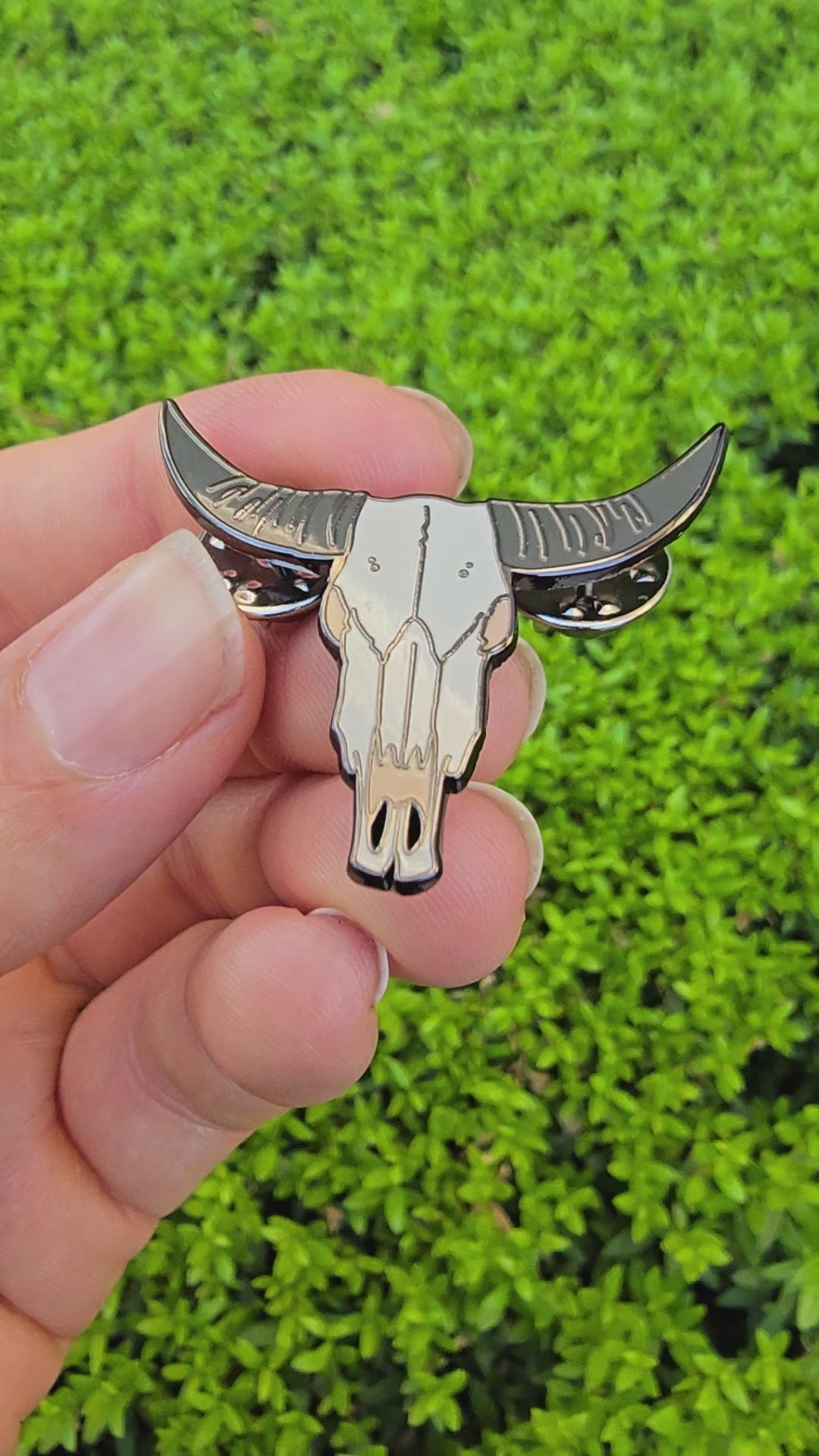 Steer Skull Enamel Pin - Vibrant and Standard Variants