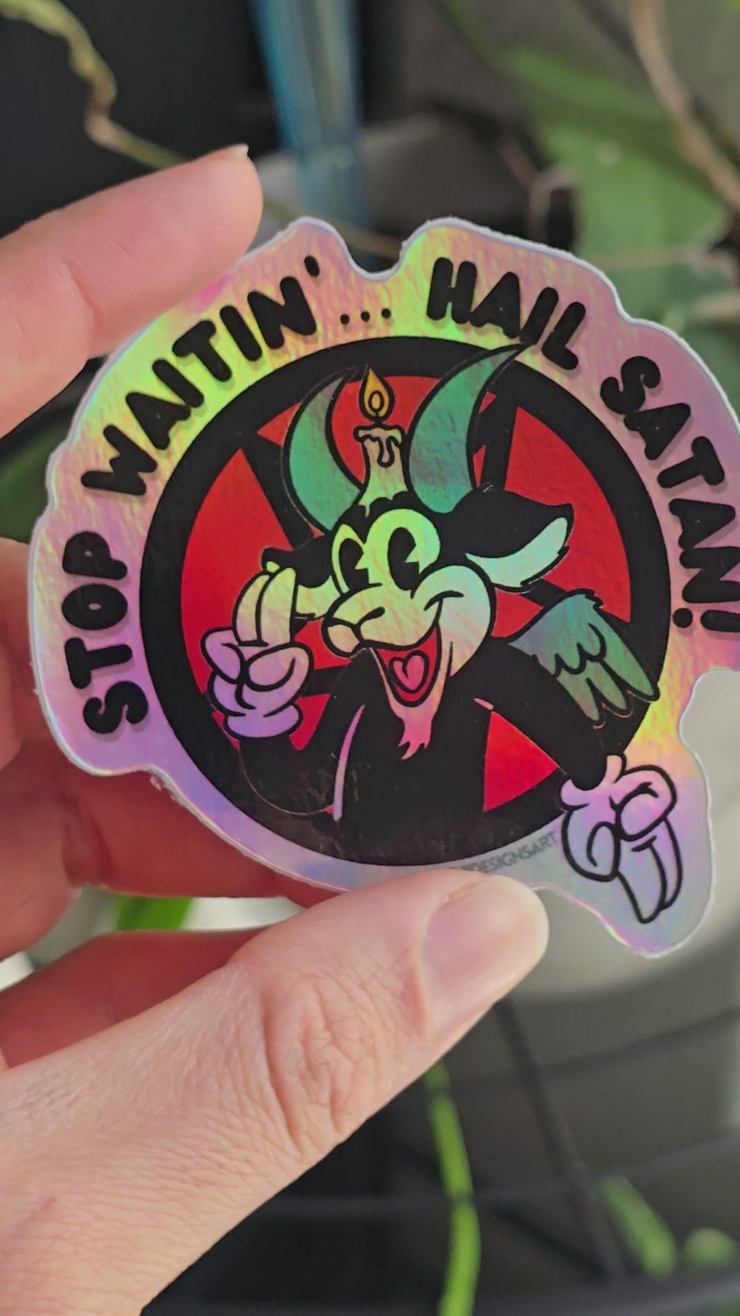 Stop Waitin' Hail Satan Sticker