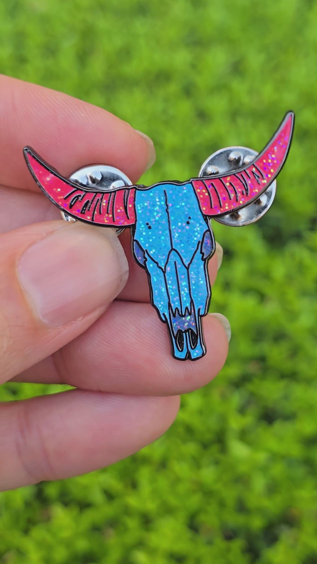 Steer Skull Enamel Pin - Vibrant and Standard Variants