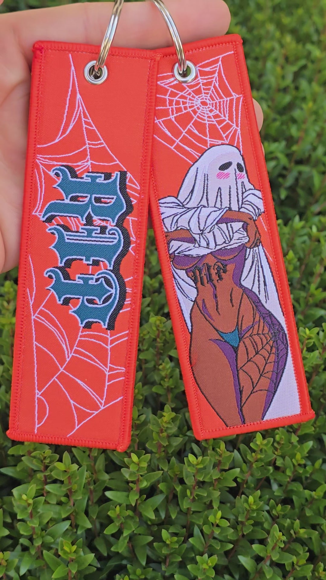 RIP Sexy Ghost Girl Jet Tag Keychain