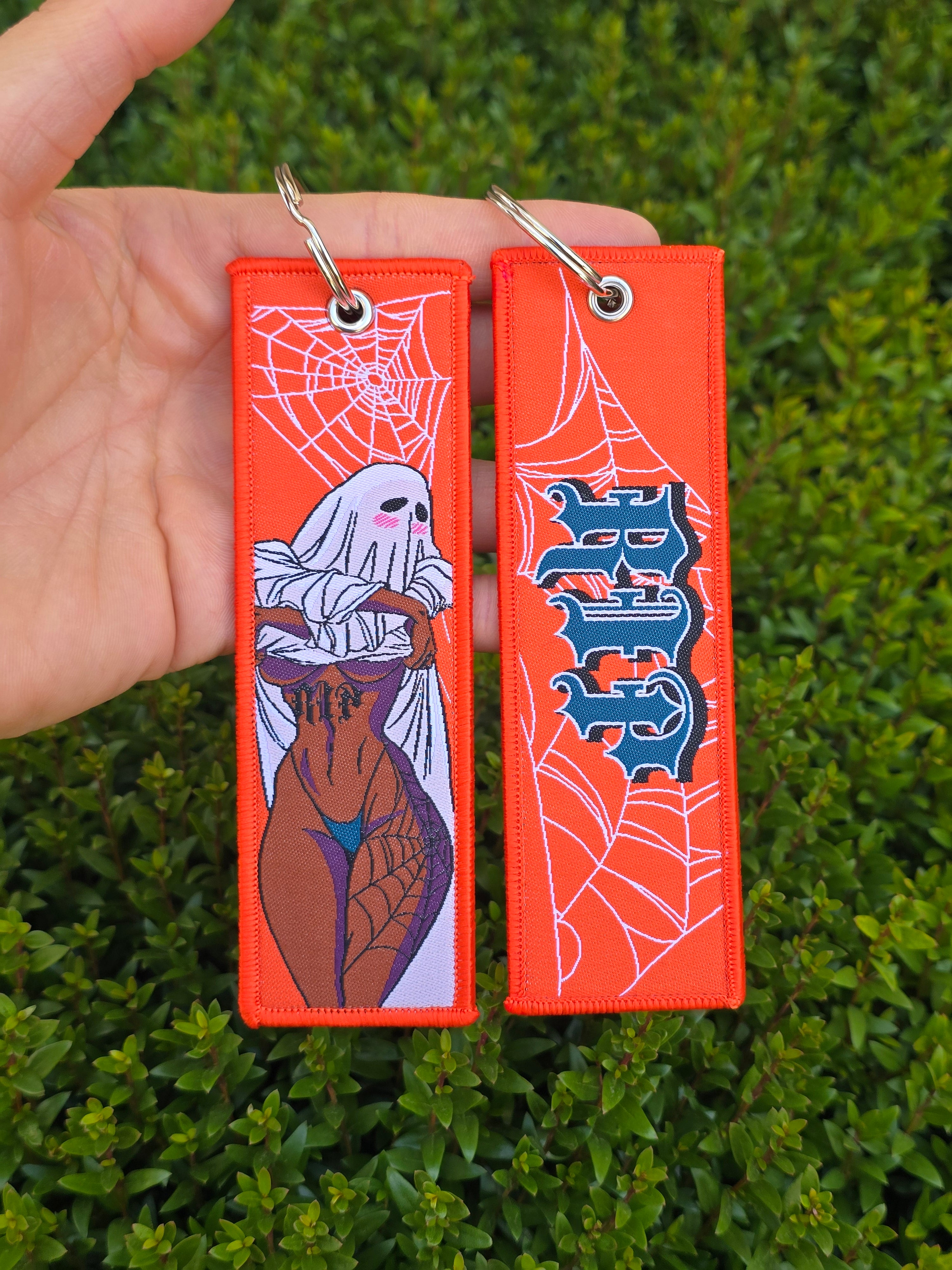 RIP Sexy Ghost Girl Jet Tag Keychain