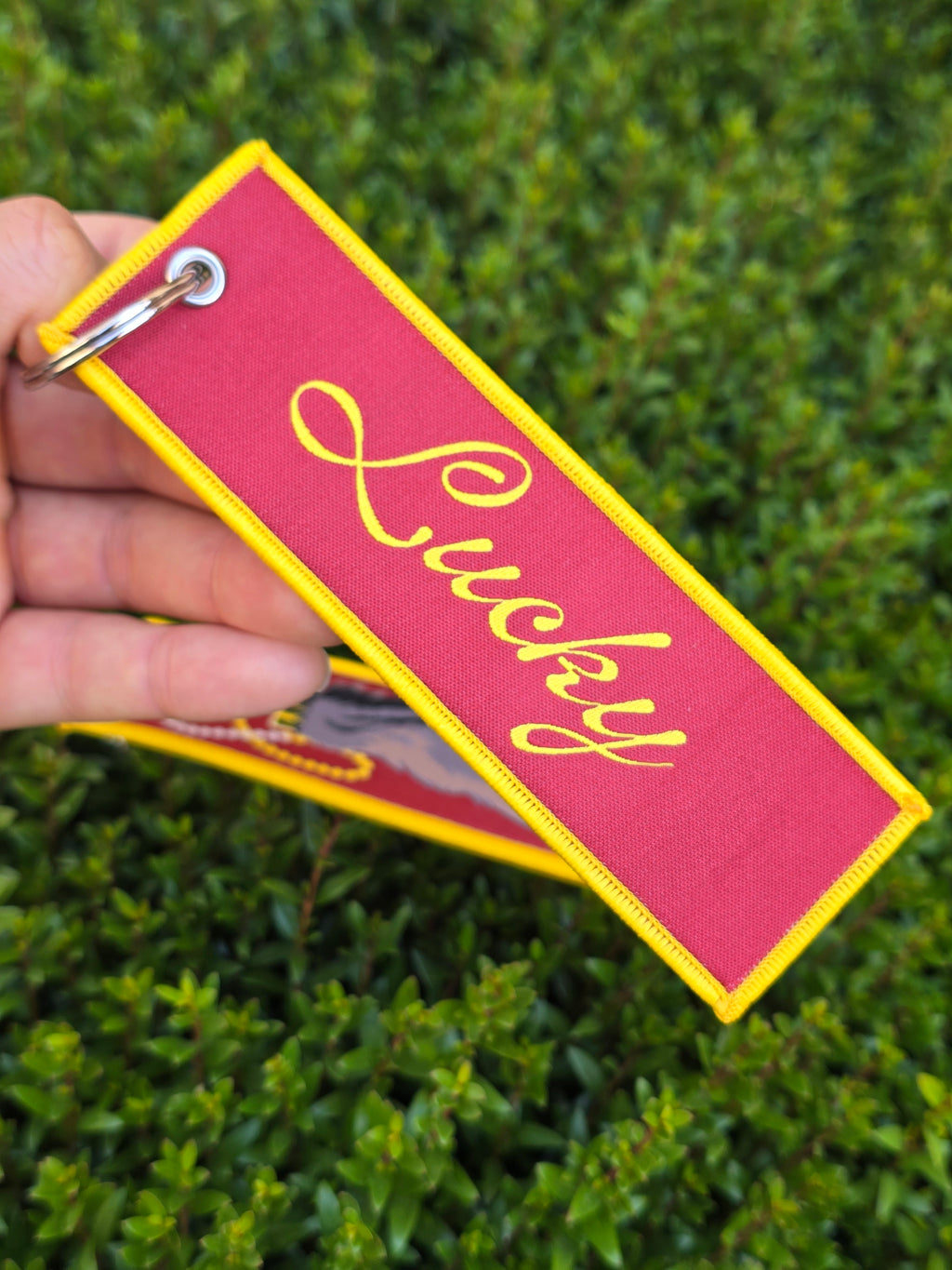Lucky Rabbit Foot Woven Jet Tag