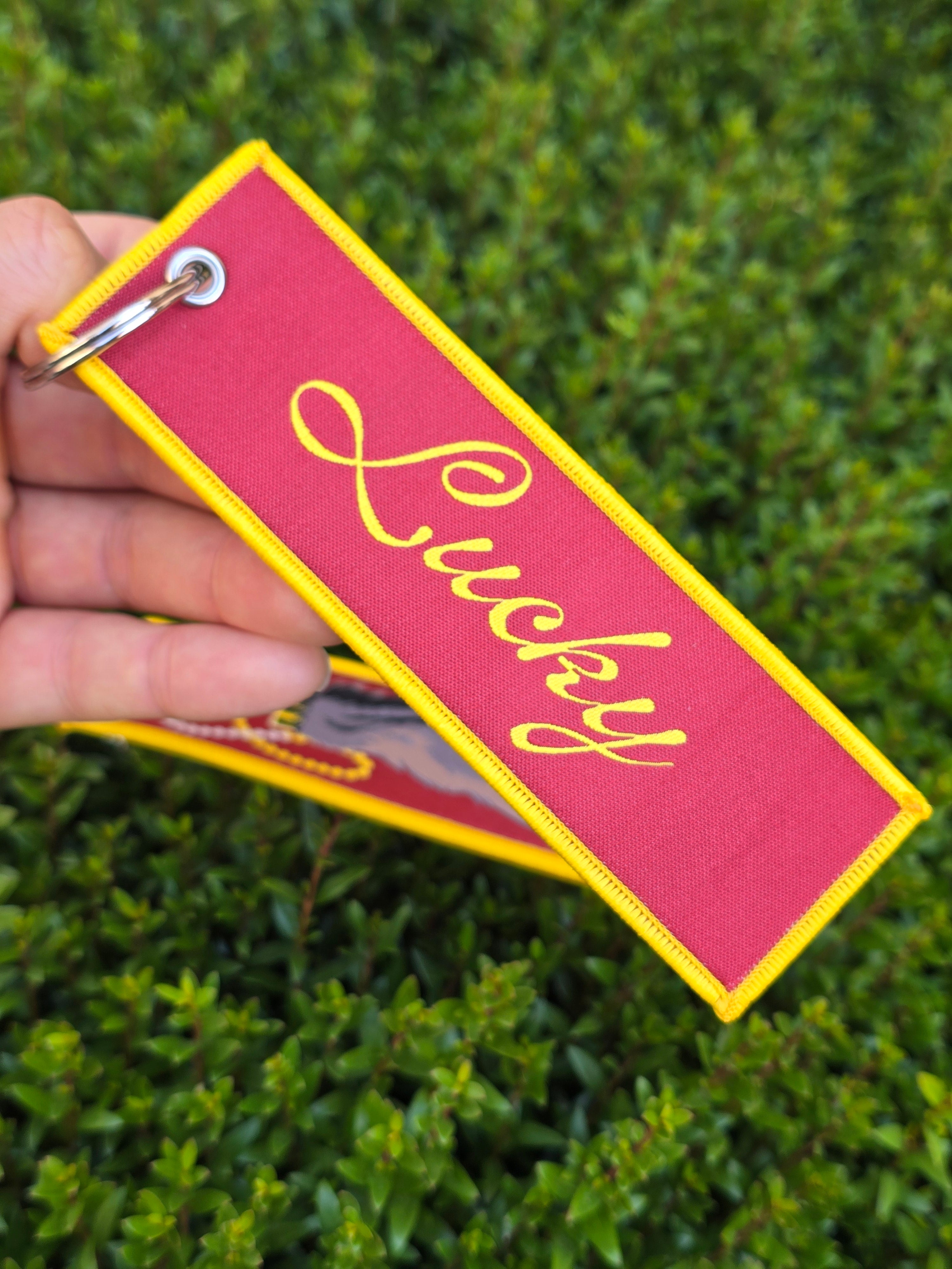 Lucky Rabbit Foot Woven Jet Tag