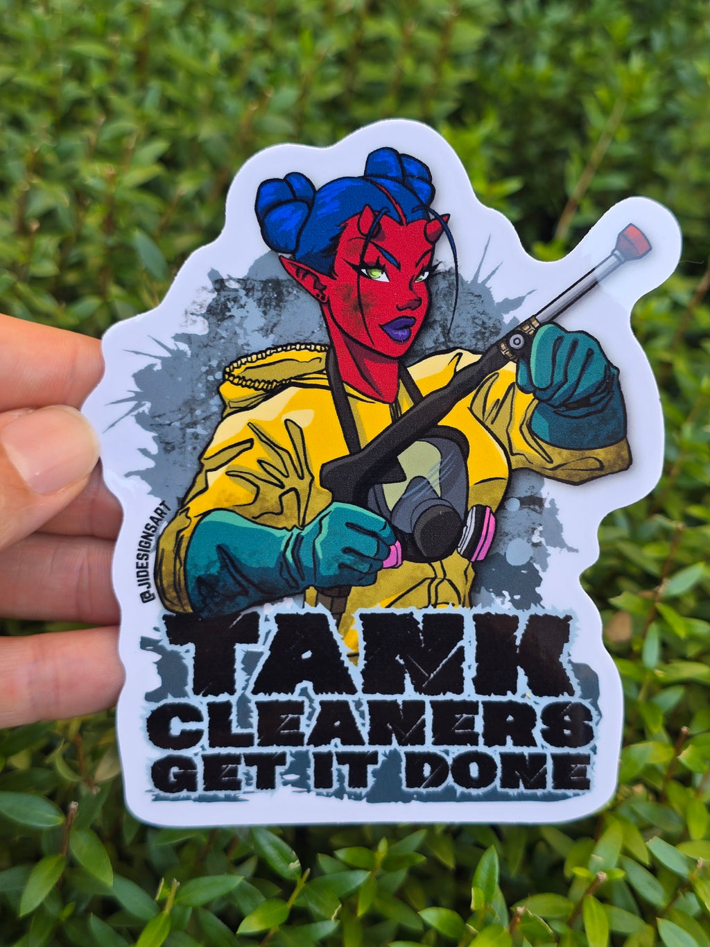 Industrial Tank Cleaner Trade Worker Weatherproof Sticker