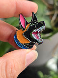 Barking Malinois Anodized Metallic Soft Enamel Pin
