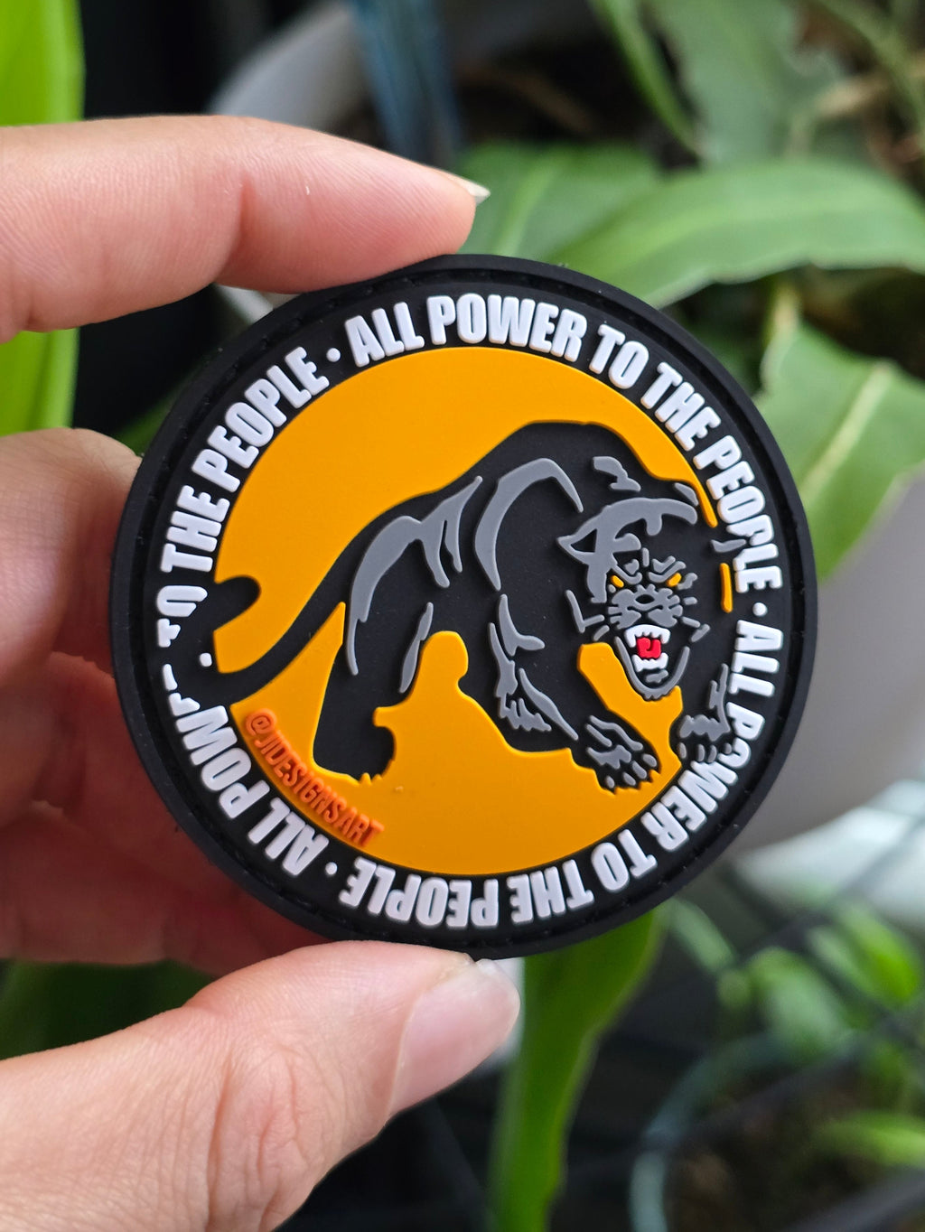 Black Panthers Rubber Hook and Loop Patch