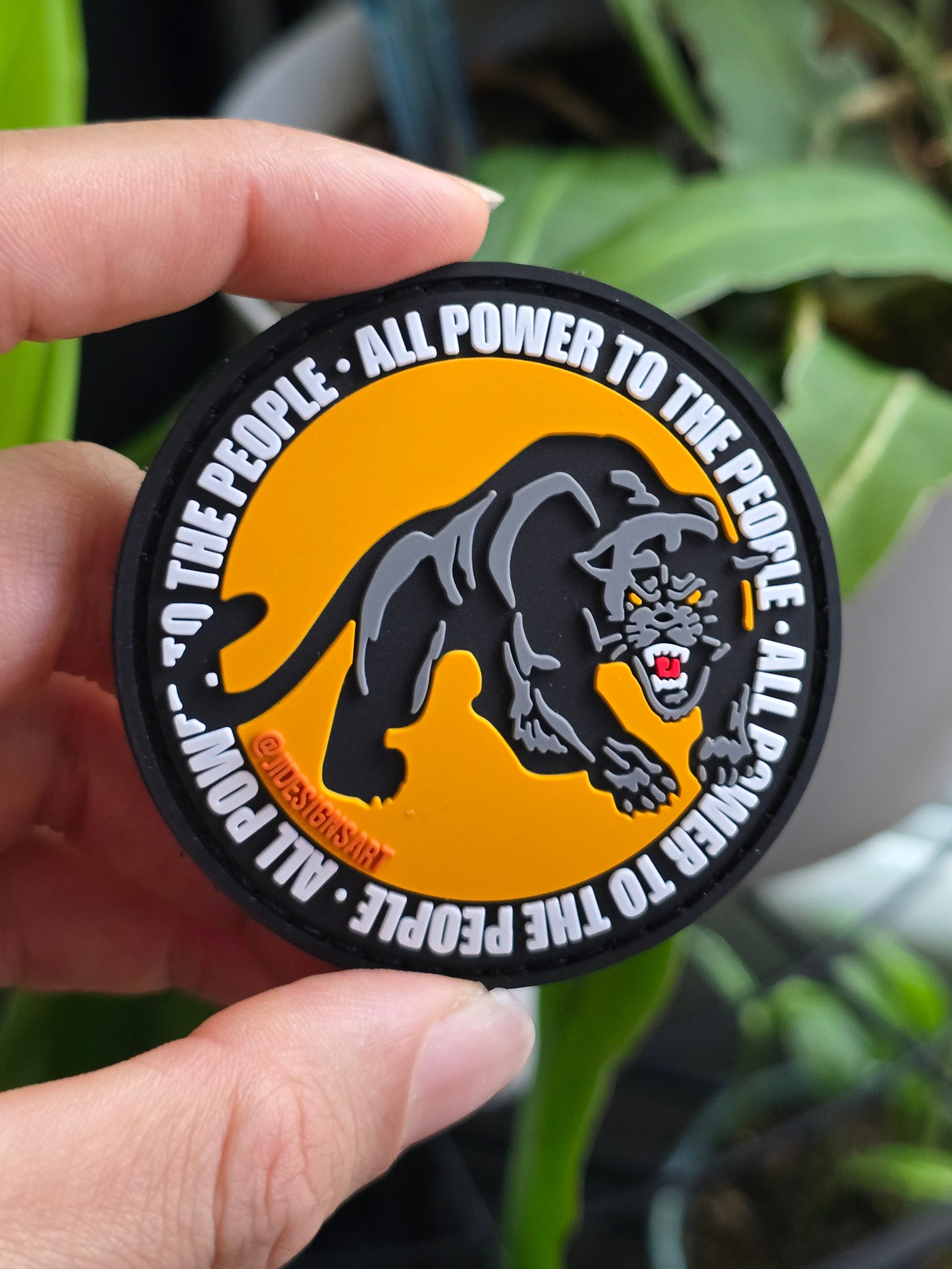 Black Panthers Rubber Hook and Loop Patch