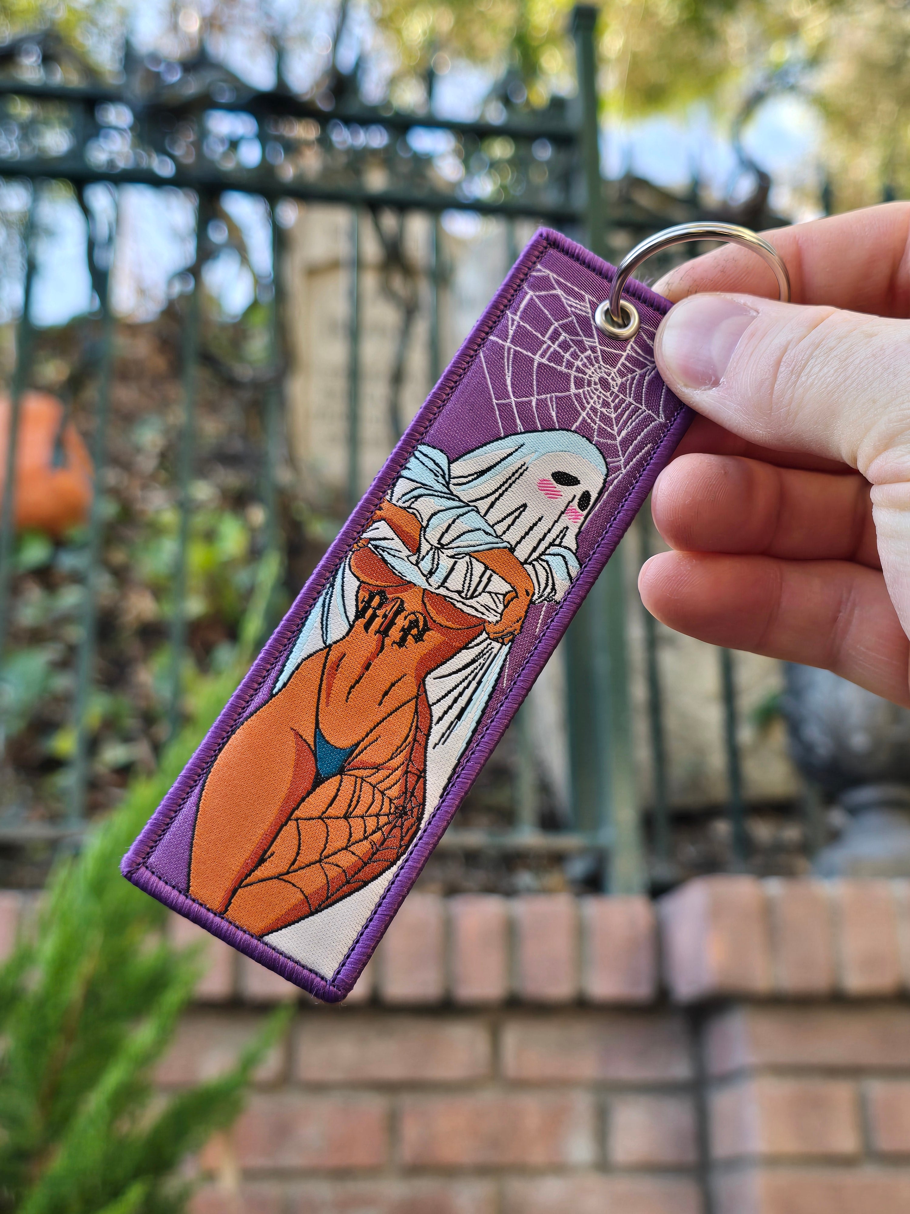 RIP Sexy Ghost Girl Jet Tag Keychain