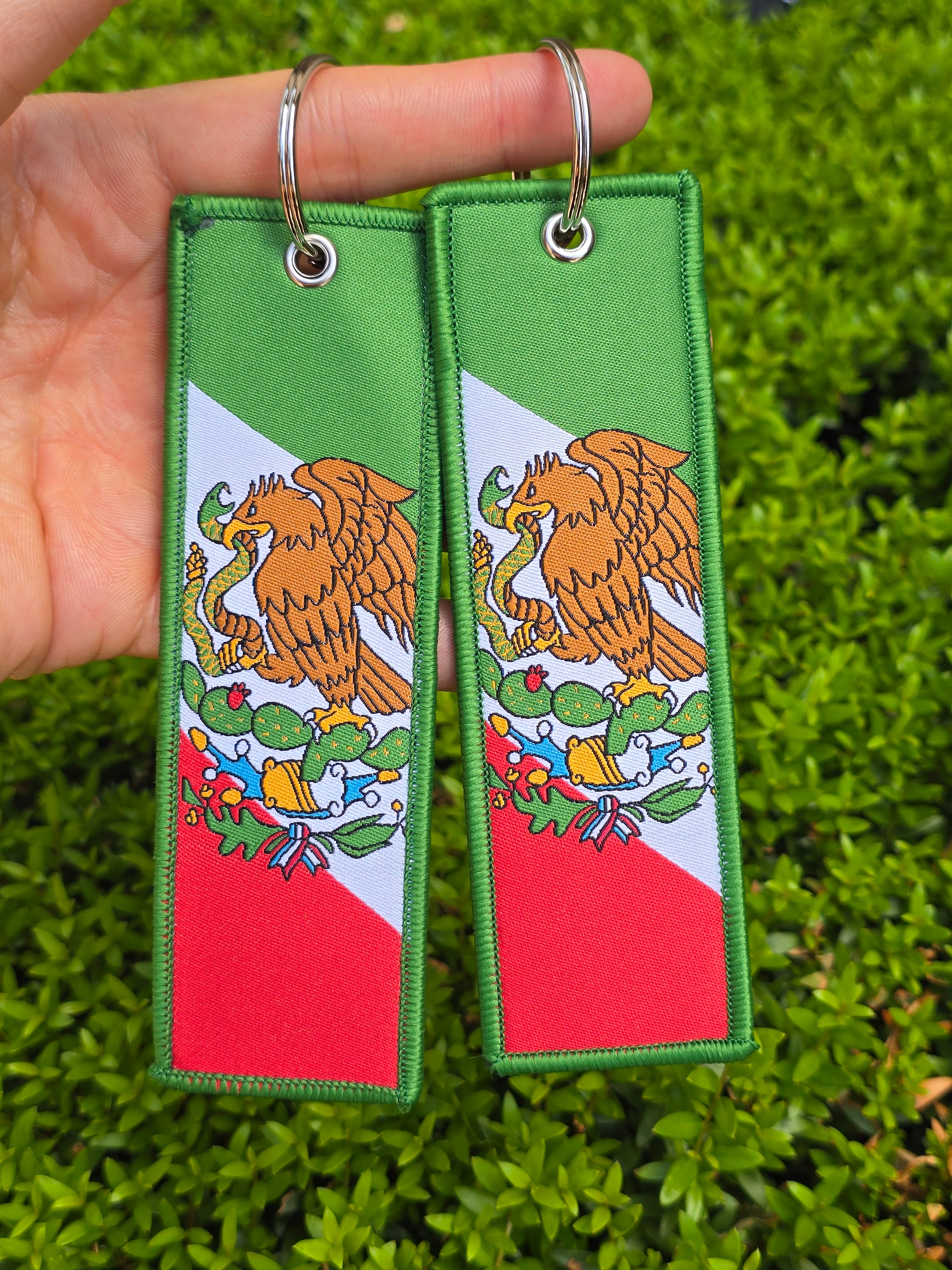 Mexican Flag Woven Jet Tag