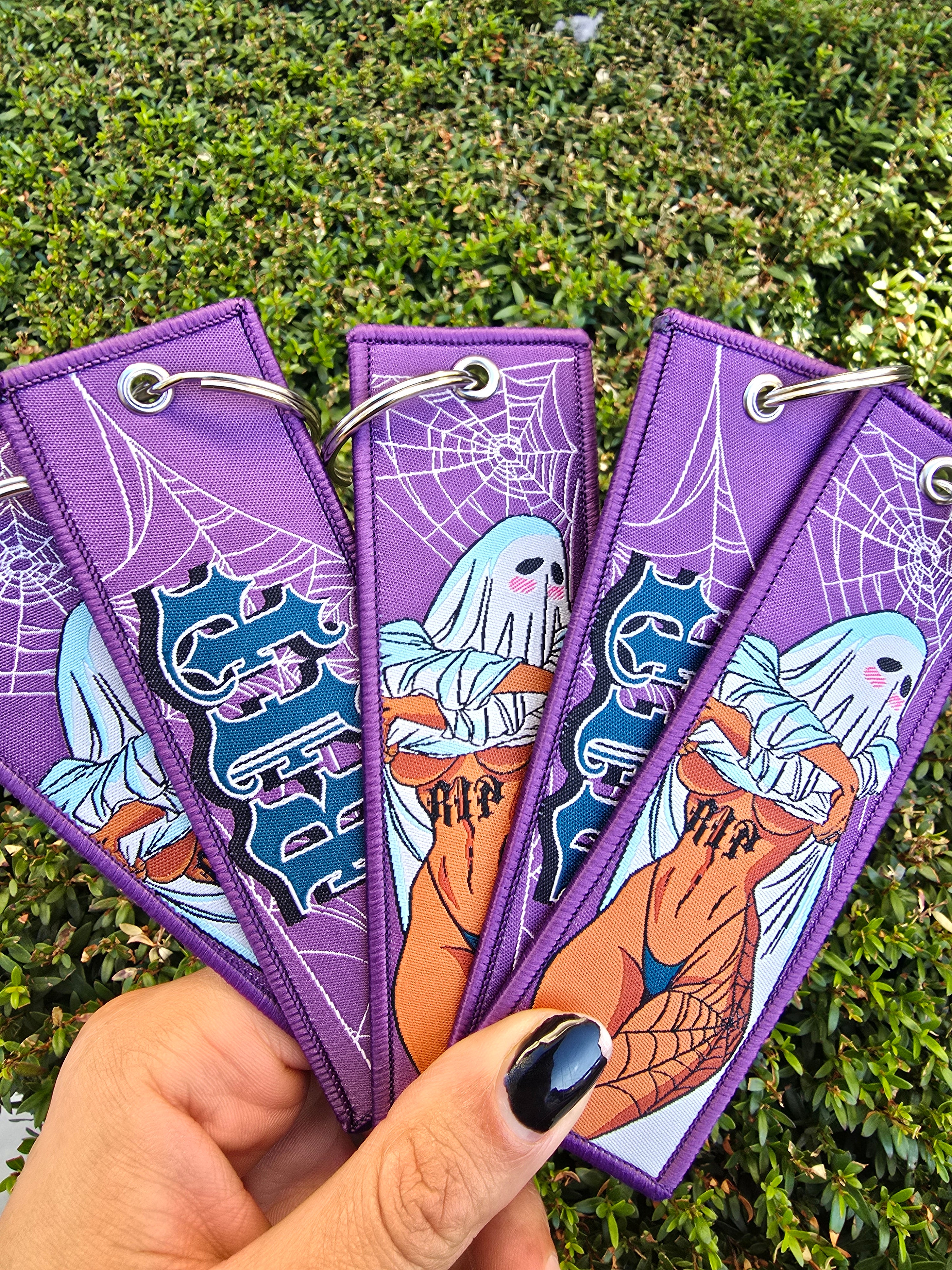 RIP Sexy Ghost Girl Jet Tag Keychain