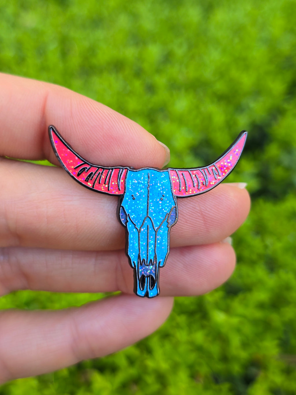 Steer Skull Enamel Pin - Vibrant and Standard Variants