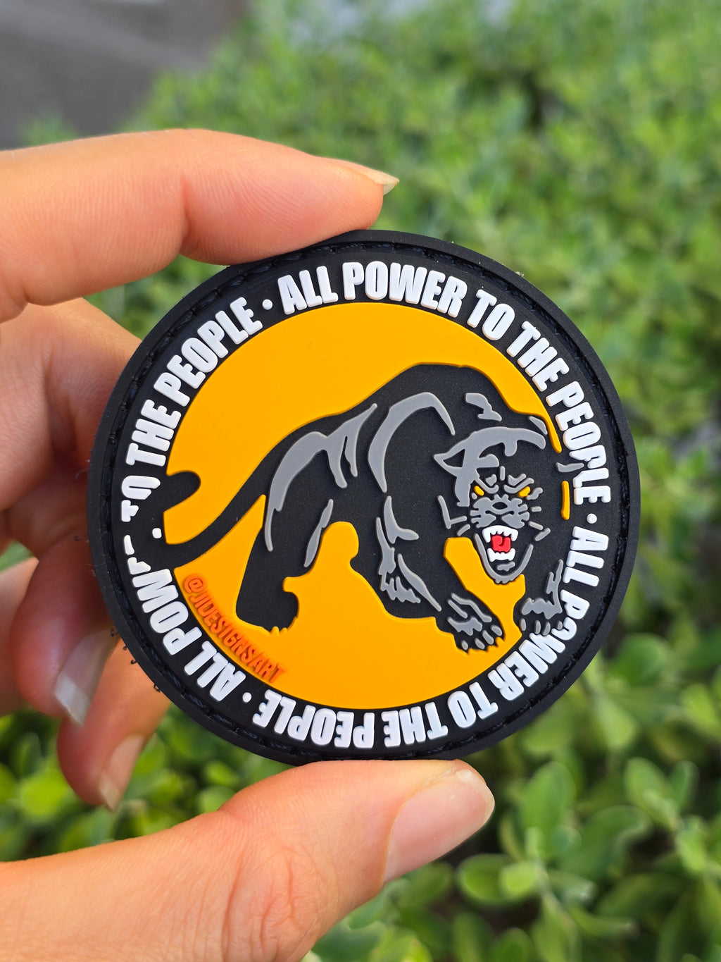 Black Panthers Rubber Hook and Loop Patch