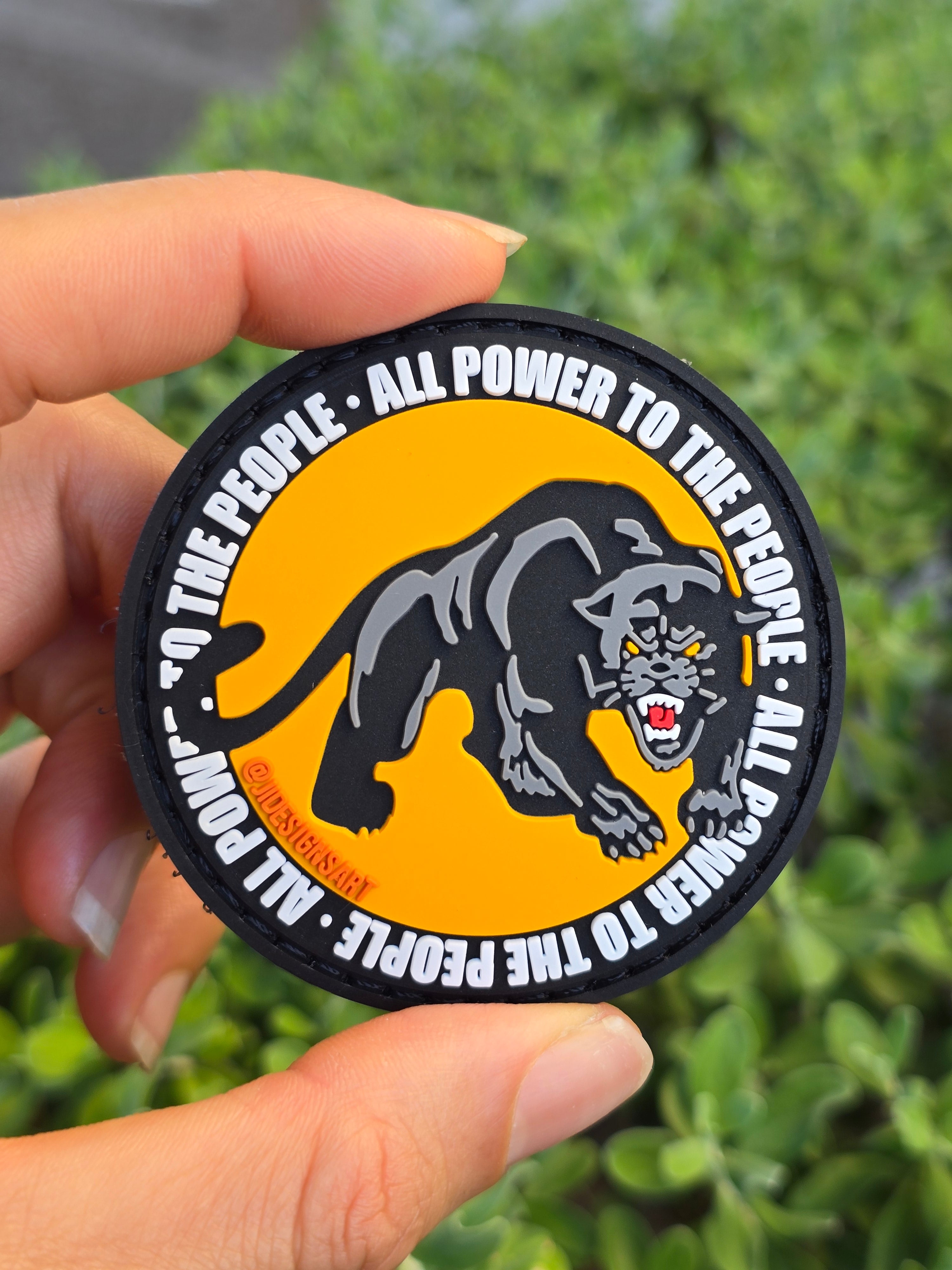 Black Panthers Rubber Hook and Loop Patch