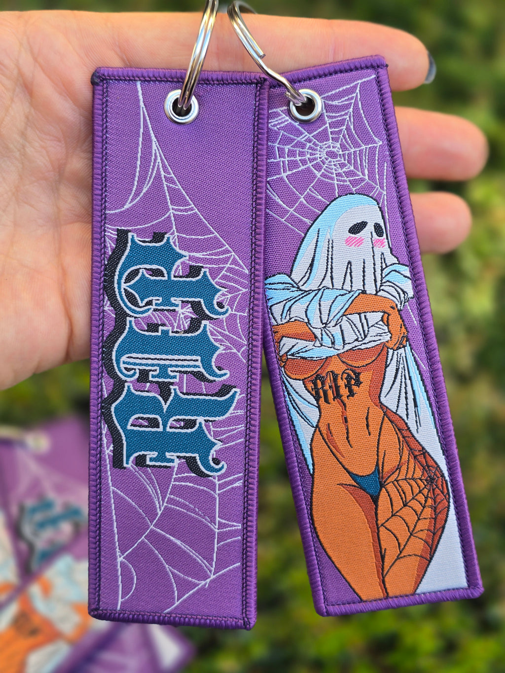 RIP Sexy Ghost Girl Jet Tag Keychain
