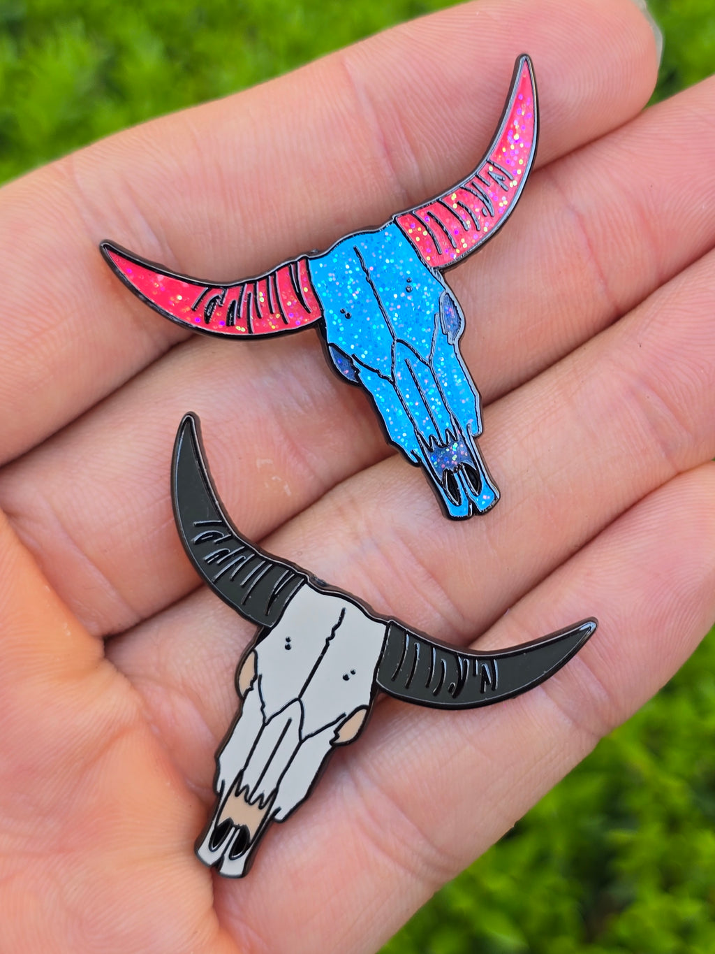 Steer Skull Enamel Pin - Vibrant and Standard Variants