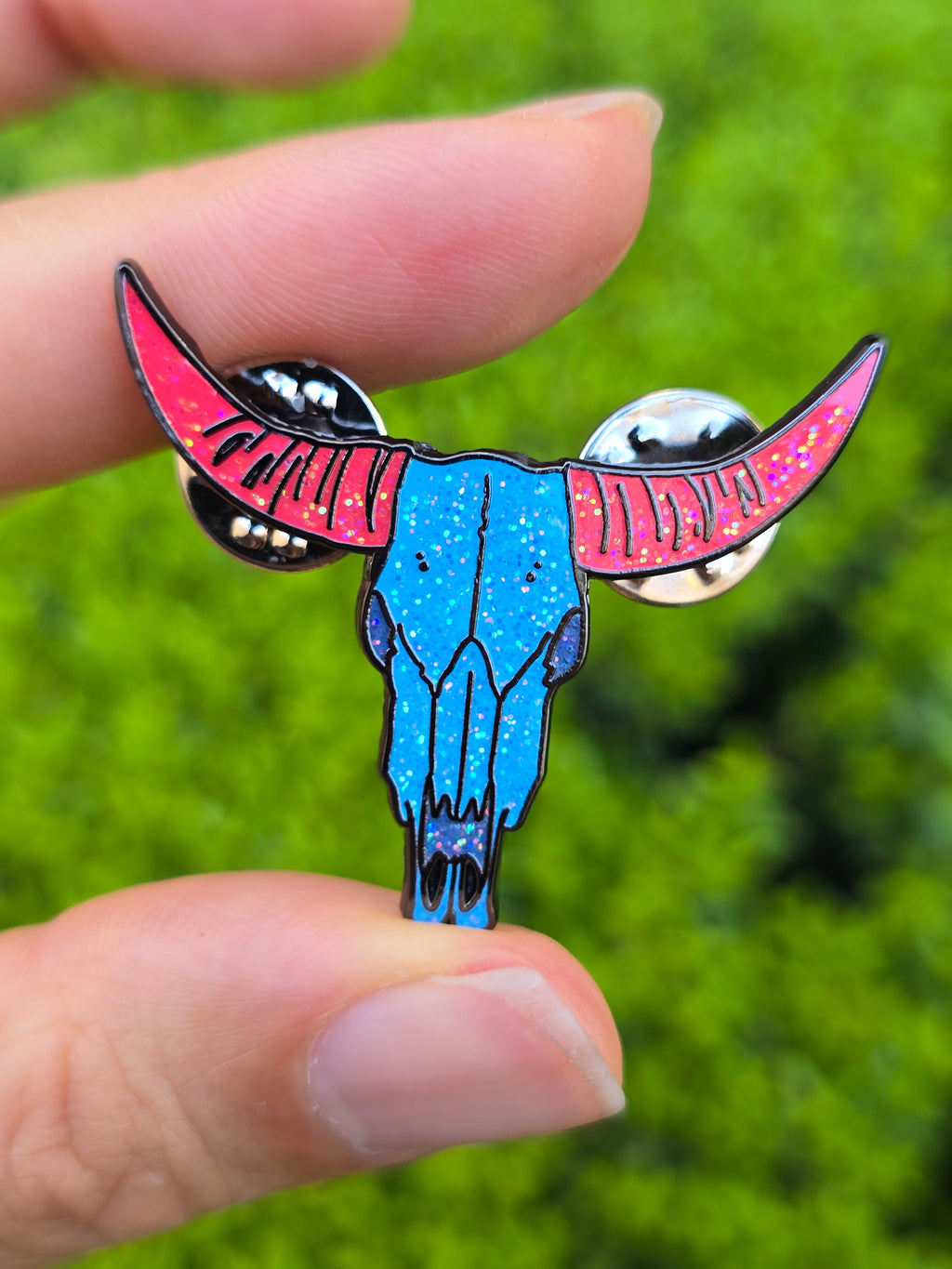 Steer Skull Enamel Pin - Vibrant and Standard Variants