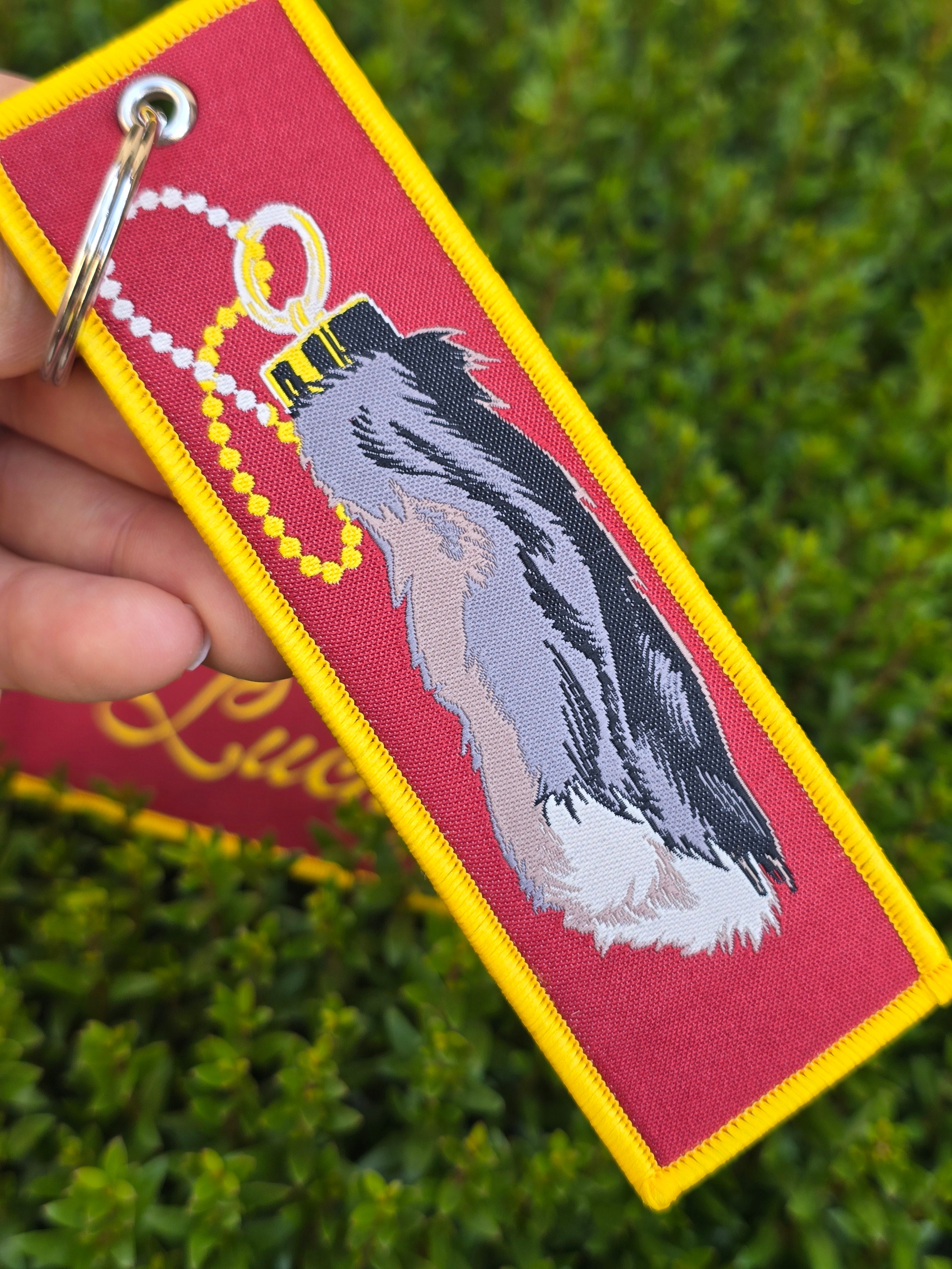Lucky Rabbit Foot Woven Jet Tag