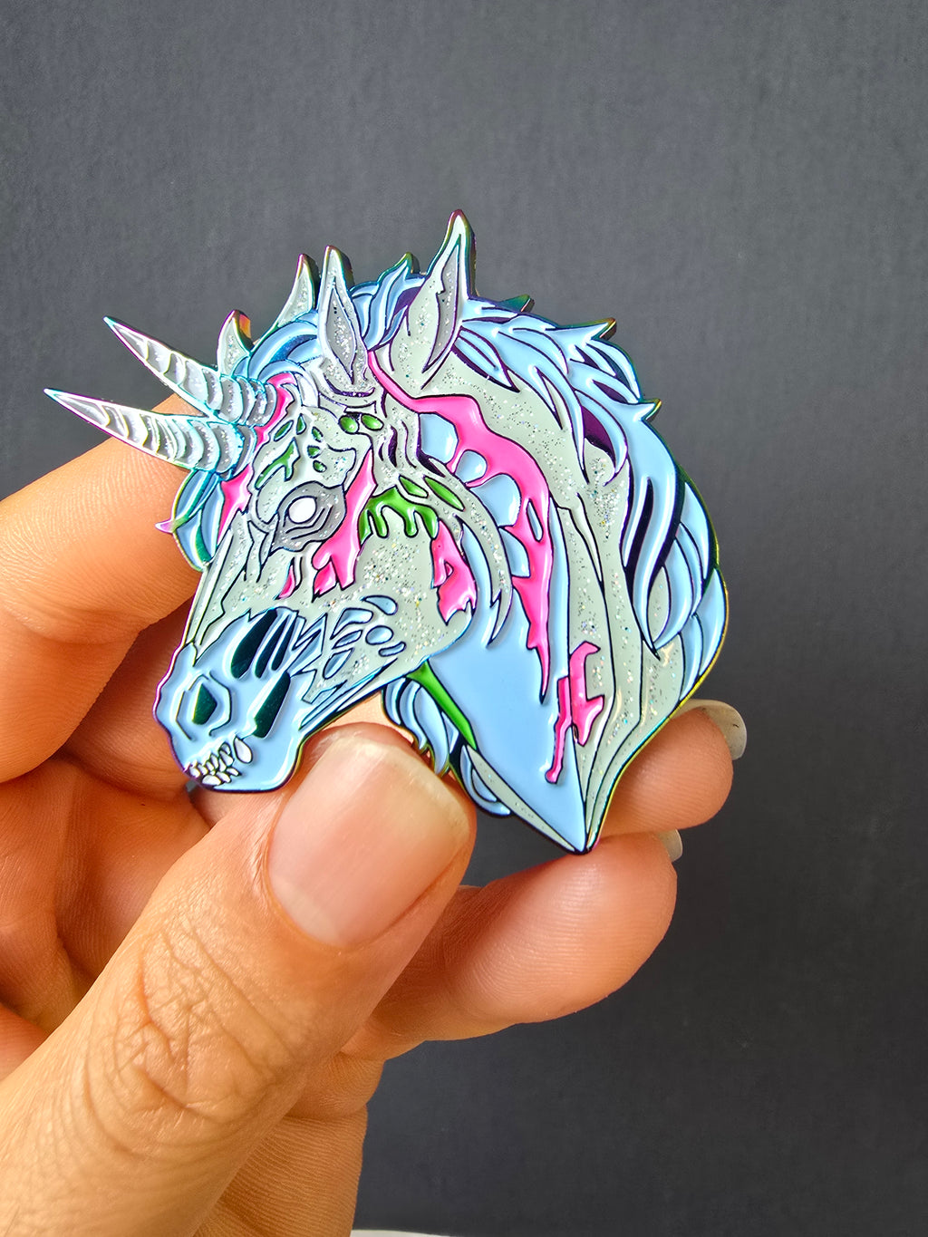 Mutant Unicorn Anodized Rainbow Metallic Pin