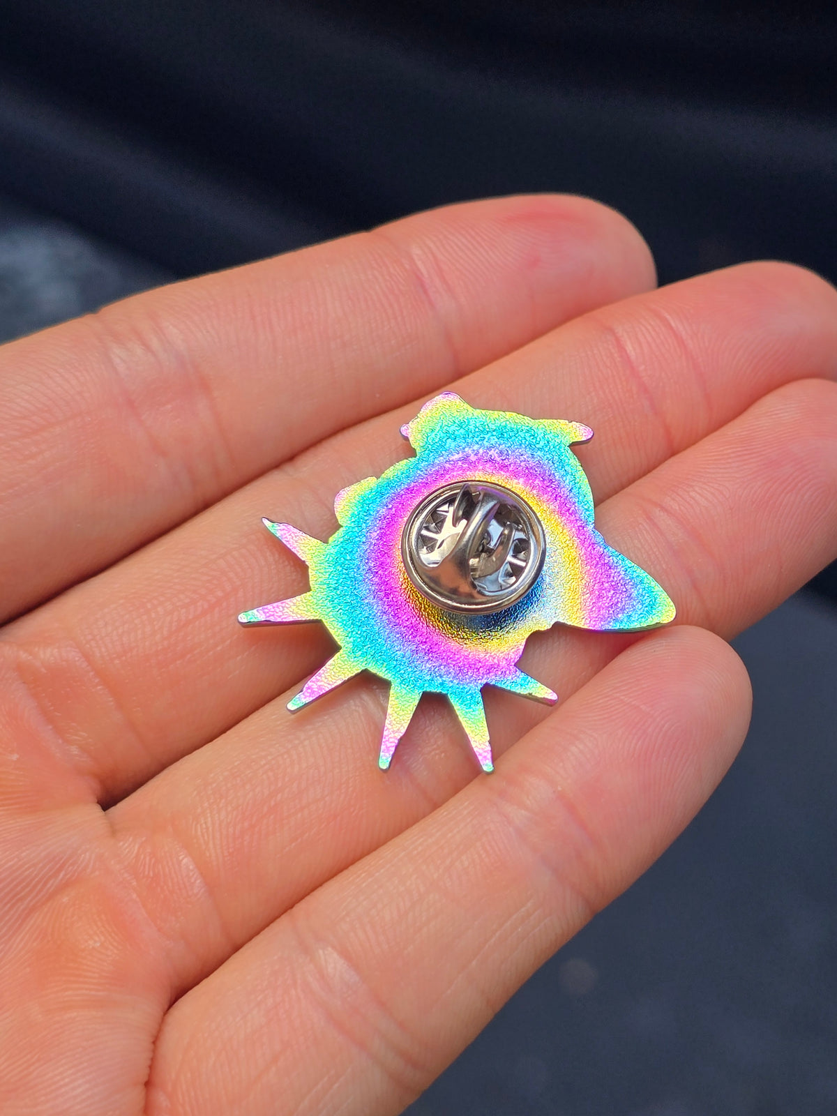 Barking Chihuahua Rainbow Oil Slick Soft Enamel Pin