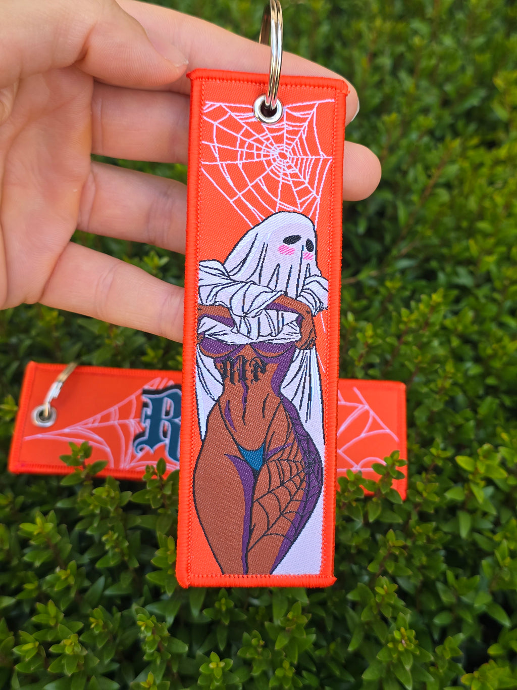 RIP Sexy Ghost Girl Jet Tag Keychain