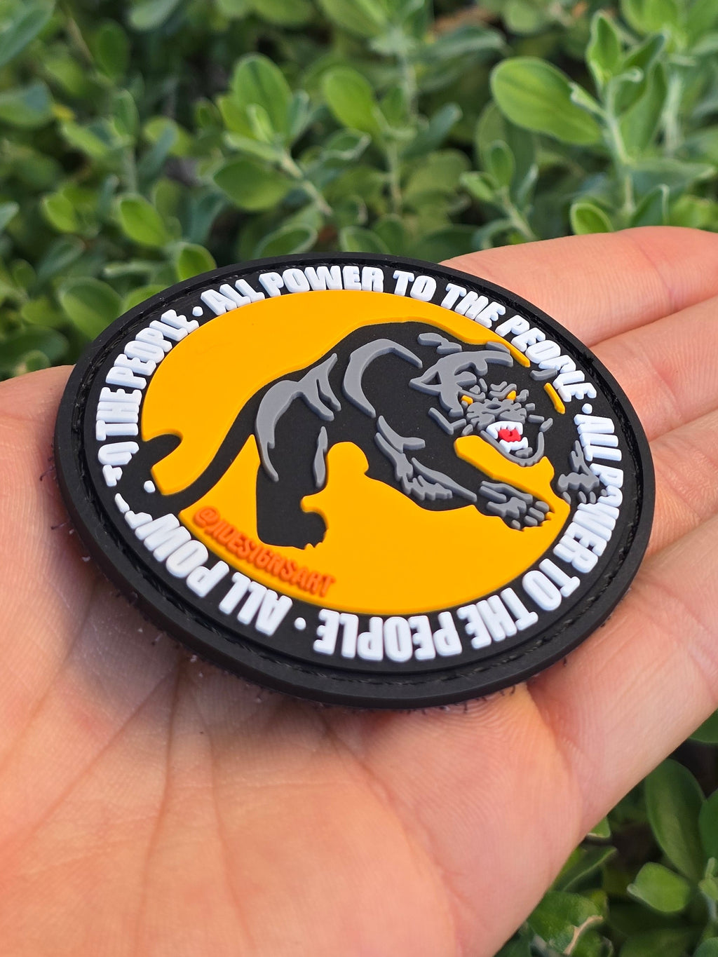 Black Panthers Rubber Hook and Loop Patch