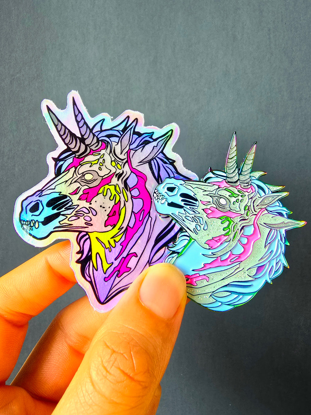 Mutant Unicorn Anodized Rainbow Metallic Pin