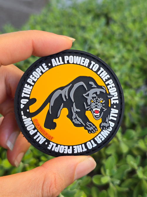 Black Panthers Rubber Hook and Loop Patch