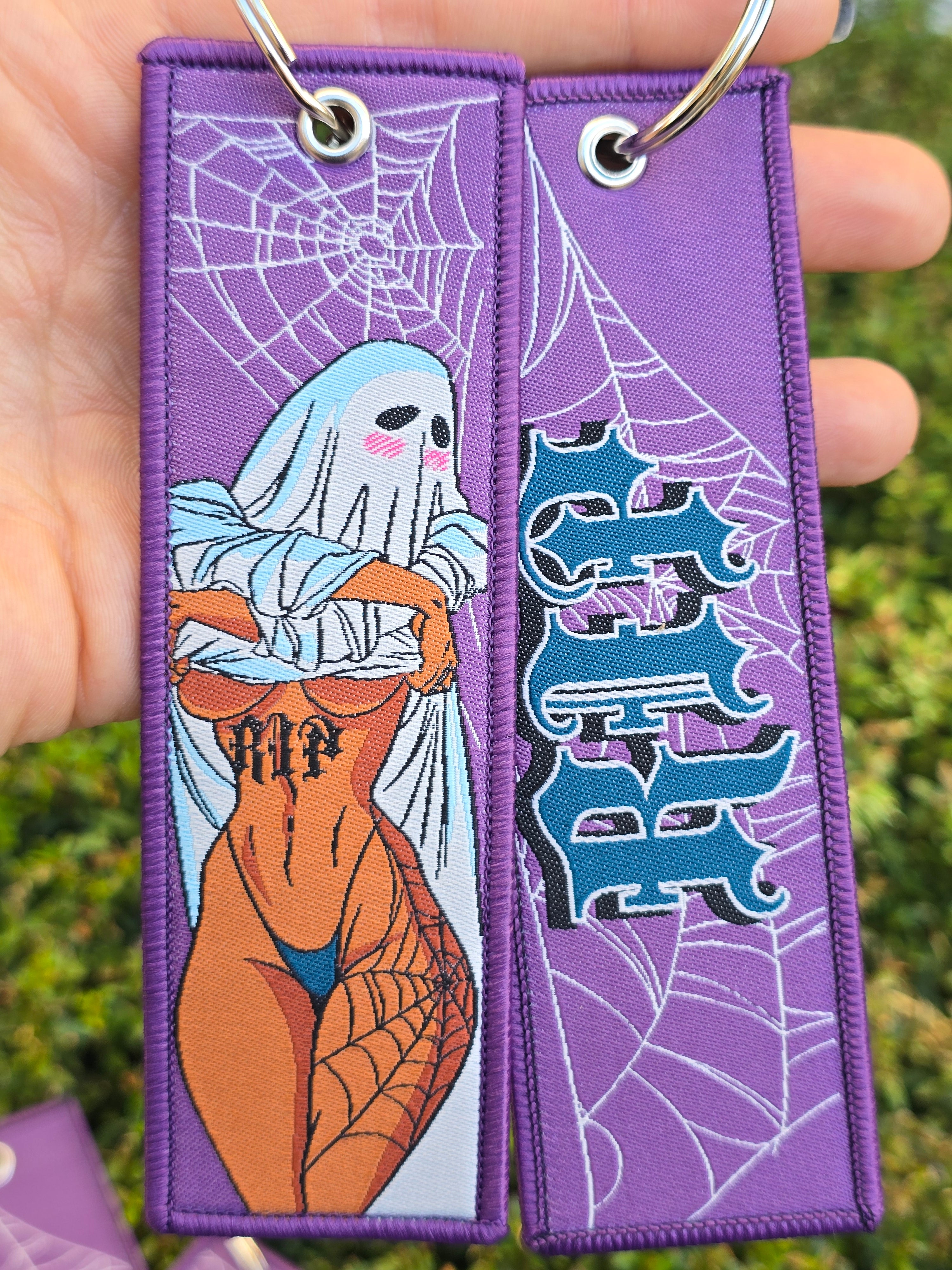 RIP Sexy Ghost Girl Jet Tag Keychain