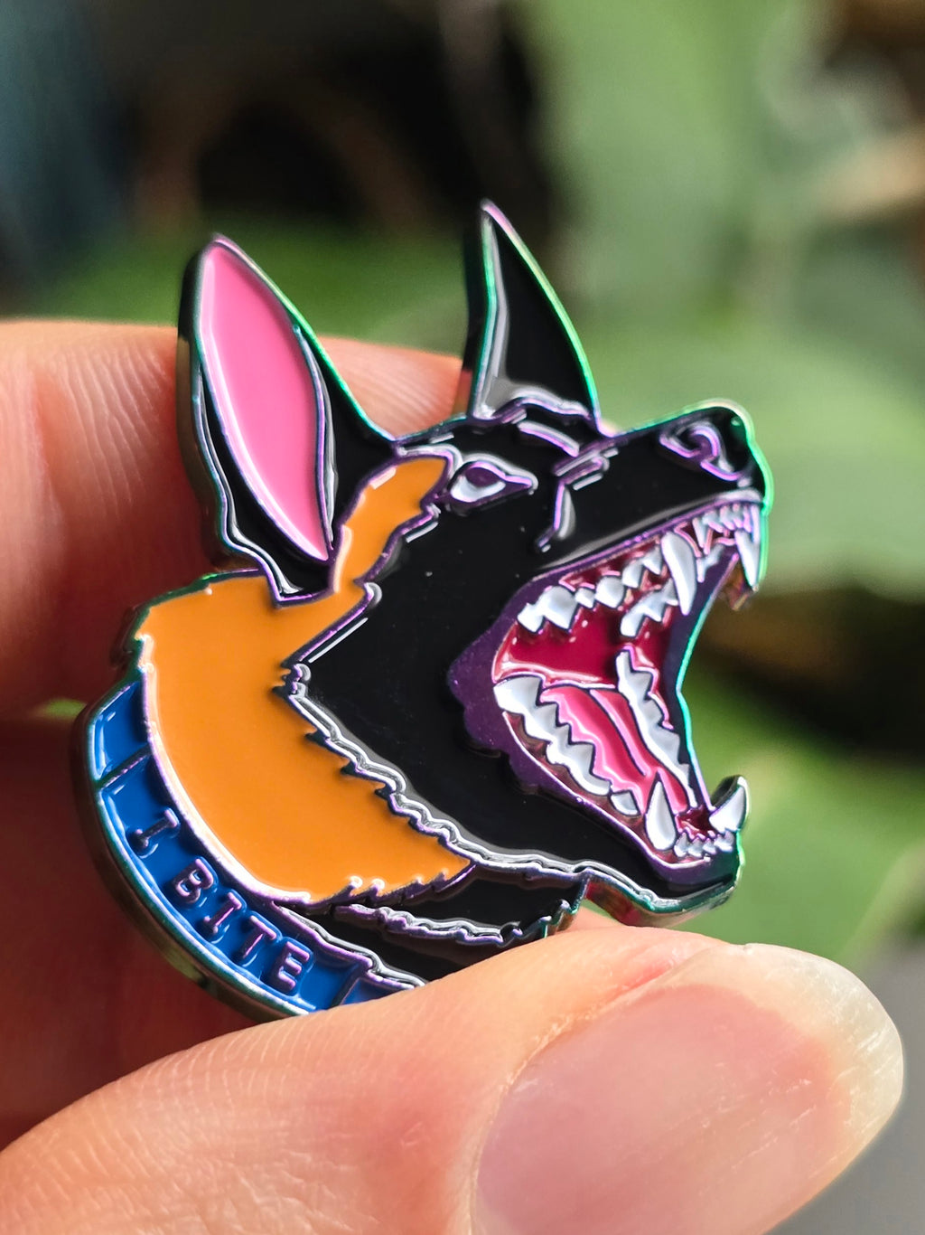 Barking Malinois Anodized Metallic Soft Enamel Pin