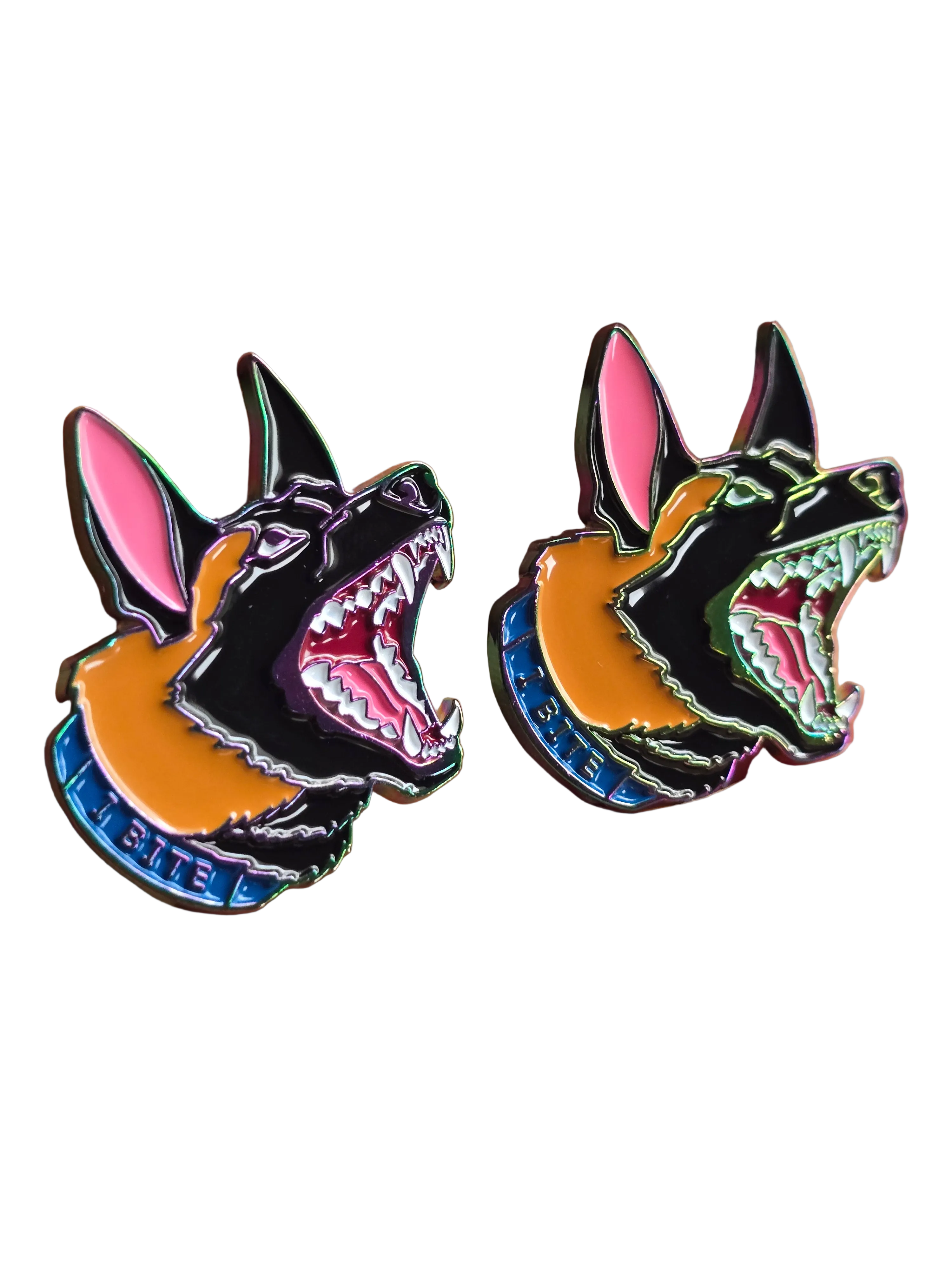 Barking Malinois Anodized Metallic Soft Enamel Pin