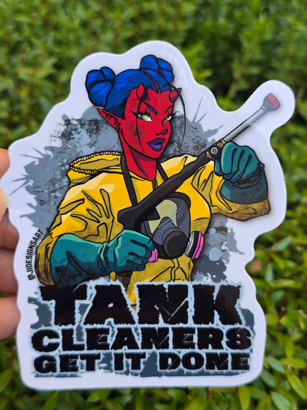 Industrial Tank Cleaner Trade Worker Weatherproof Sticker