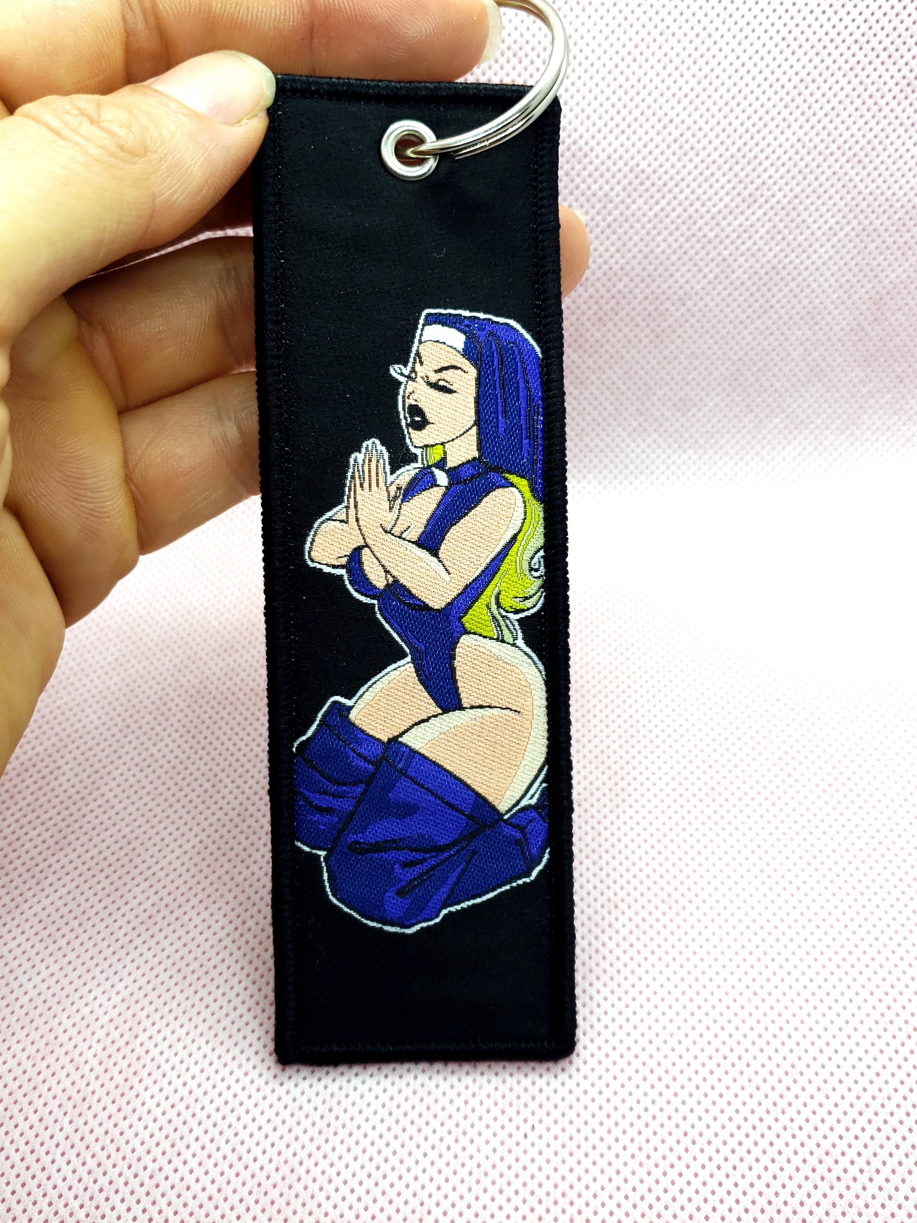 Woven Jet Tag Keyring - Sinner Sexy Nun