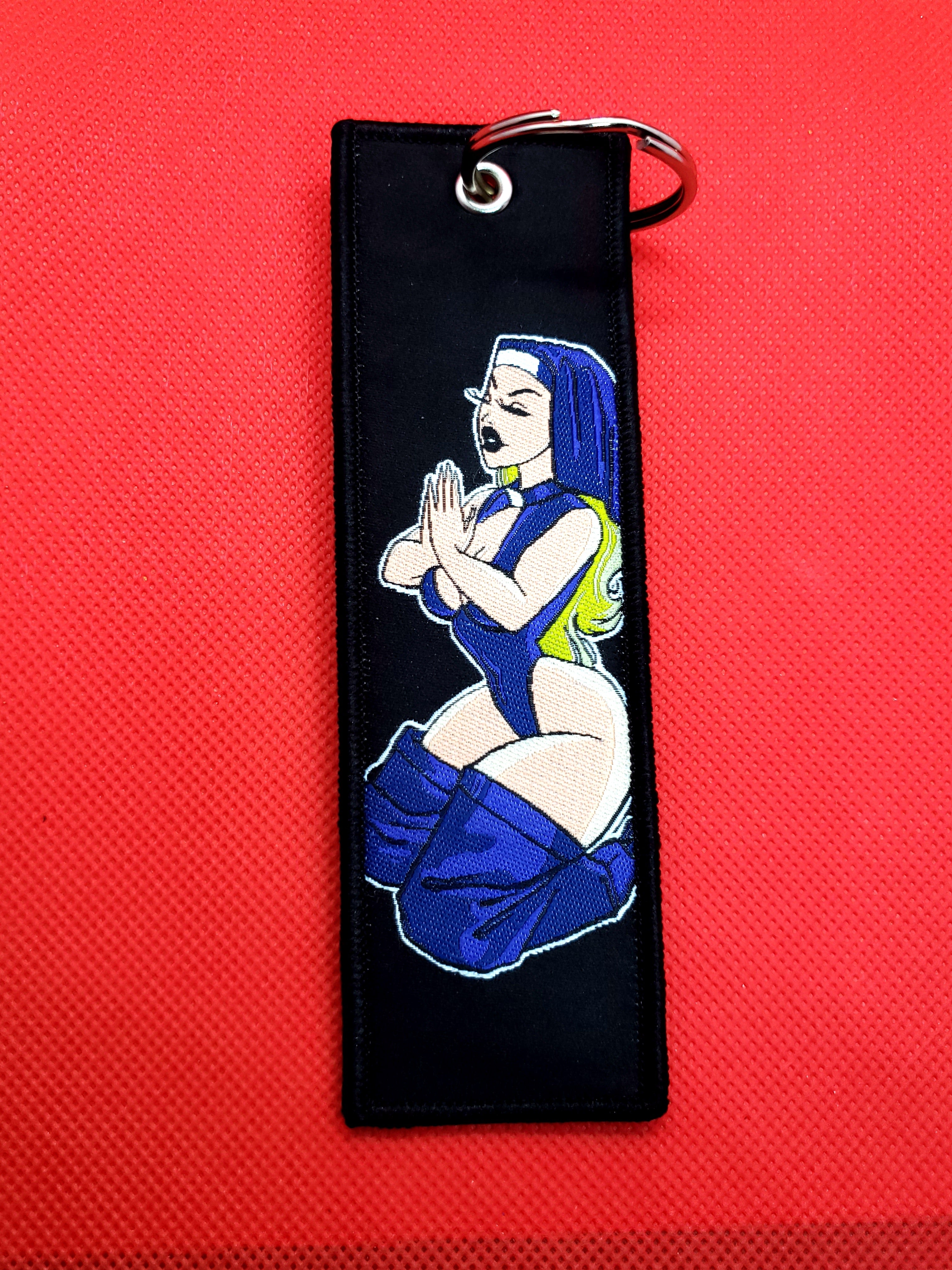 Woven Jet Tag Keyring - Sinner Sexy Nun