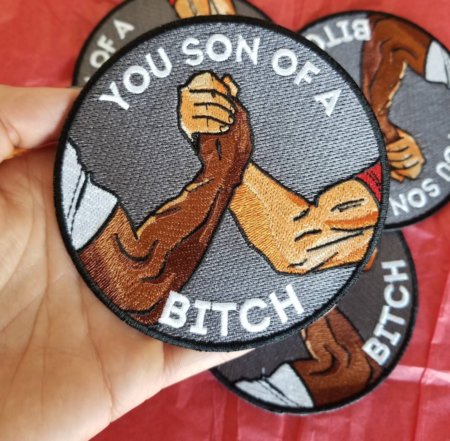 Iconic Handshake iron-on patch