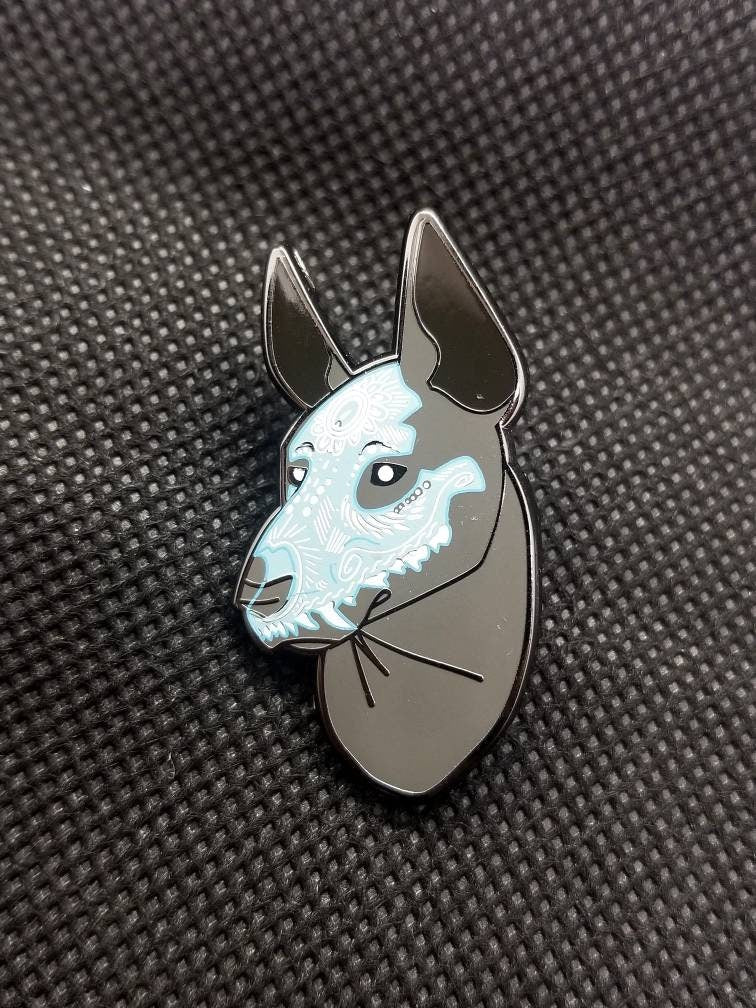 Dia de Los Muertos Painted Xolo Dog Pin